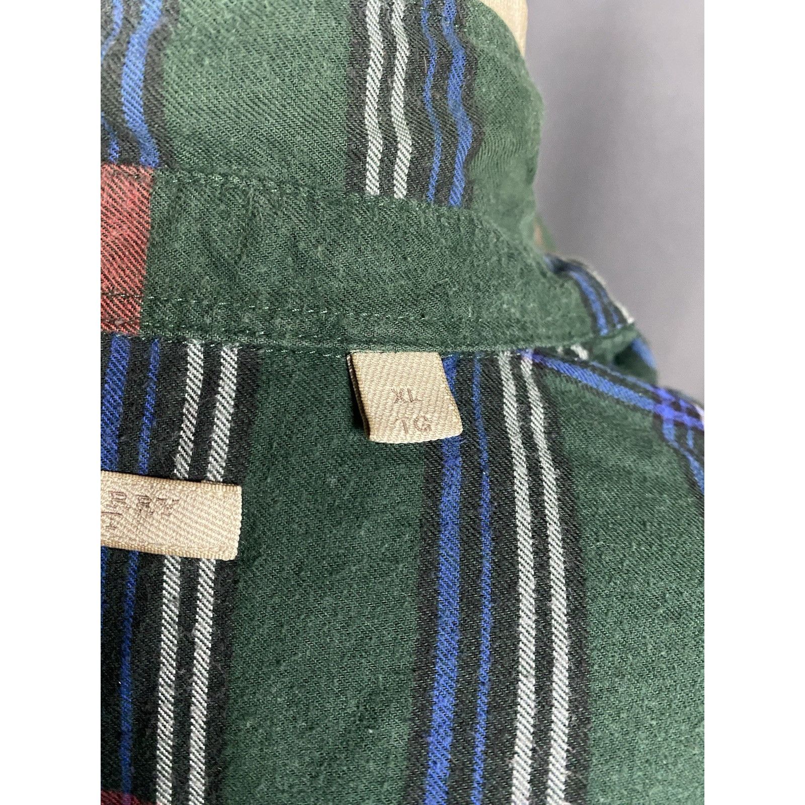 Burberry Burberry Brit Nova Check Men's Green Checked Longsleeve Flan Size US XL / EU 56 / 4 - 12 Thumbnail