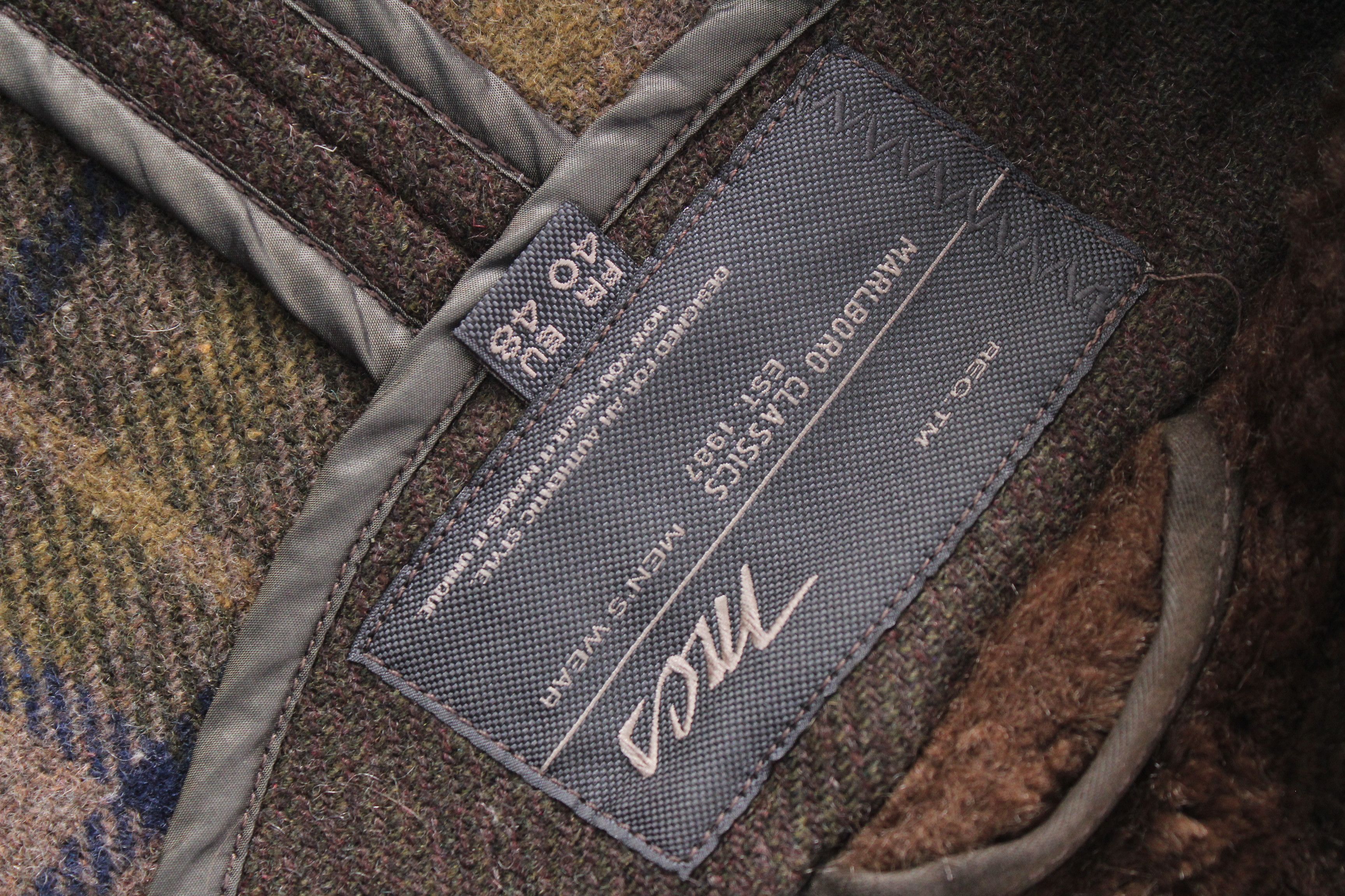 Marlboro Classics Marlboro Classics MCS Wool Plaid Coat with Fur Collar Size US M / EU 48-50 / 2 - 10 Thumbnail