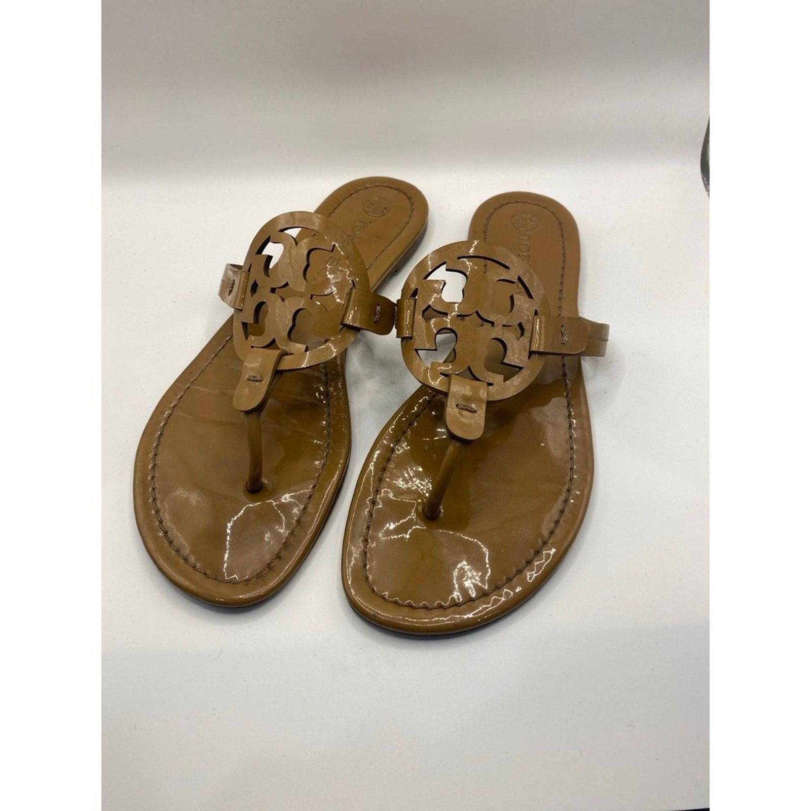 Tory Burch Miller Flip Flops Thong Sandals Tan Size 8.5
