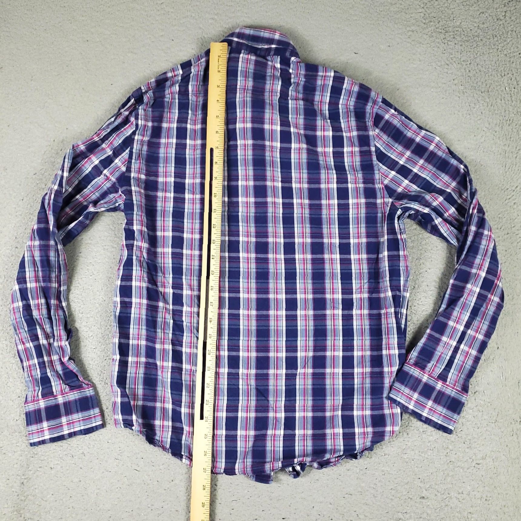 UNTUCKit VINTAGE UNTUCKit Shirt Men Medium Slim Fit Long Sleeve Button Down Plaid Casual Blue 90s Mens Size US M / EU 48-50 / 2 - 3 Thumbnail