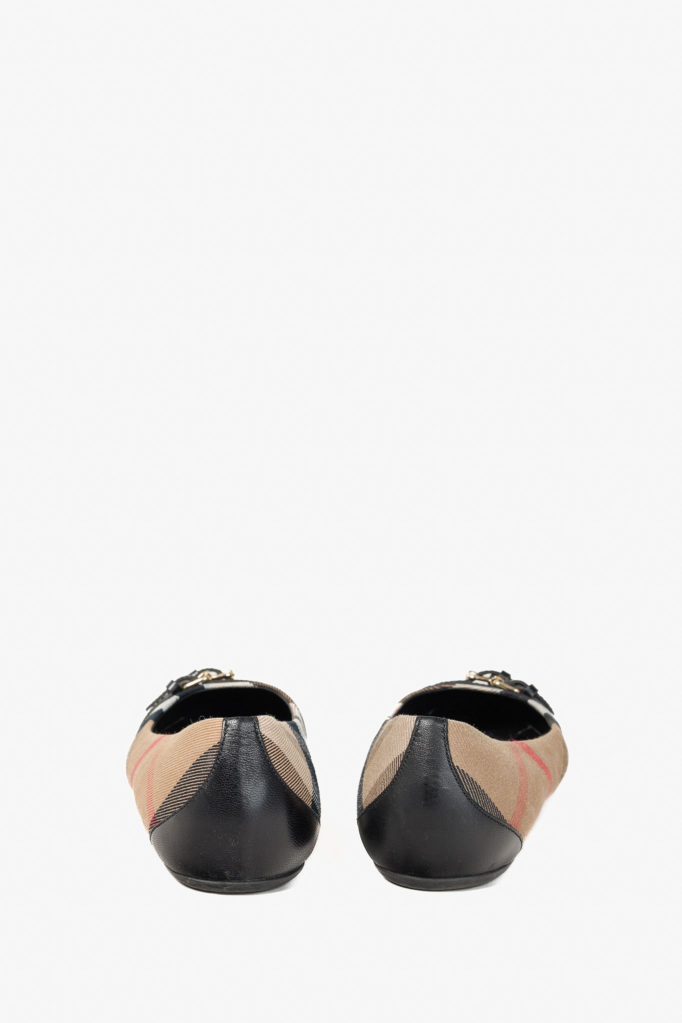 Burberry Burberry Avonwick House Check Leather-Trim Ballerina Flats Size US 9.5 / IT 39.5 - 3 Thumbnail