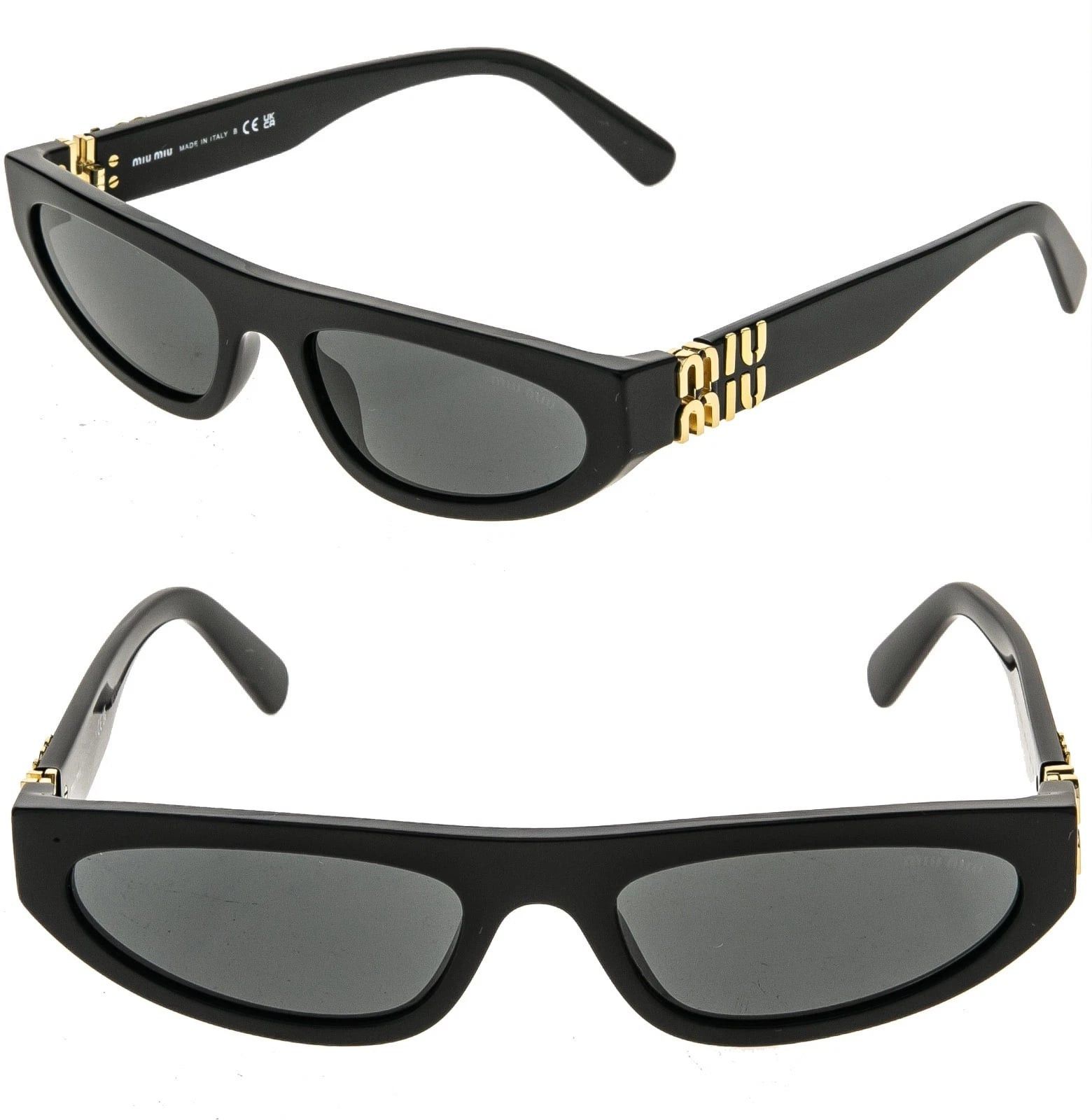 Miu Miu MIU MIU MU07ZS GLIPMSE LOGO 07Z Black Luxury Fashion Size ONE SIZE - 1 Thumbnail