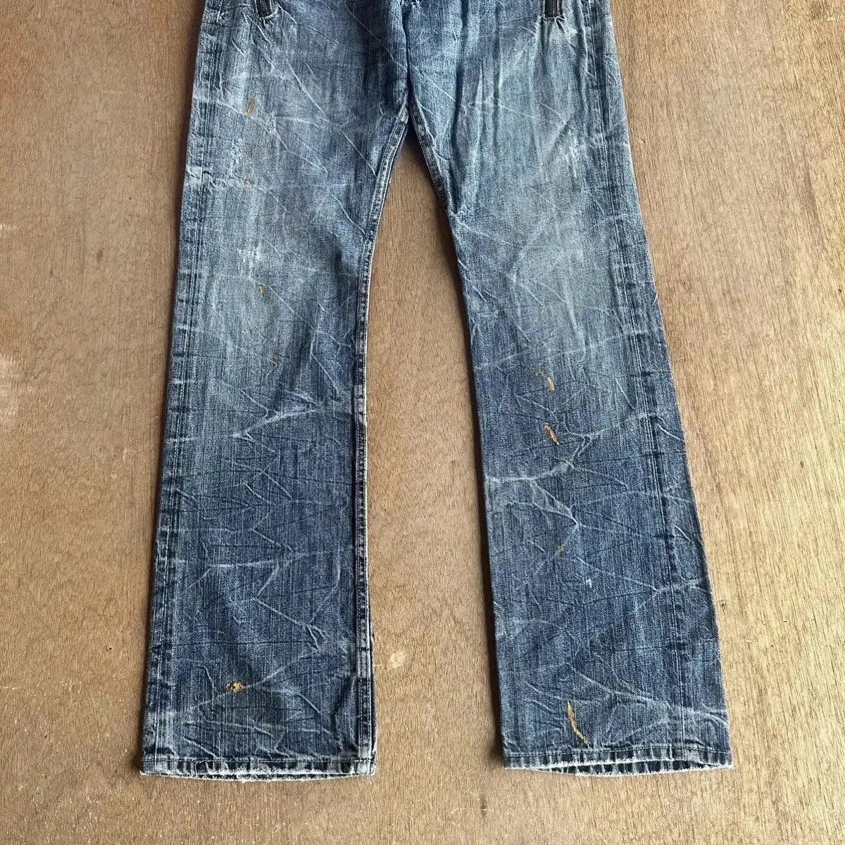If Six Was Nine SICKS‼️STORM WASH⚡️VINTAGE JAPANESE JEANS SKULLS DENIM PANTS Size US 32 / EU 48 - 6 Thumbnail