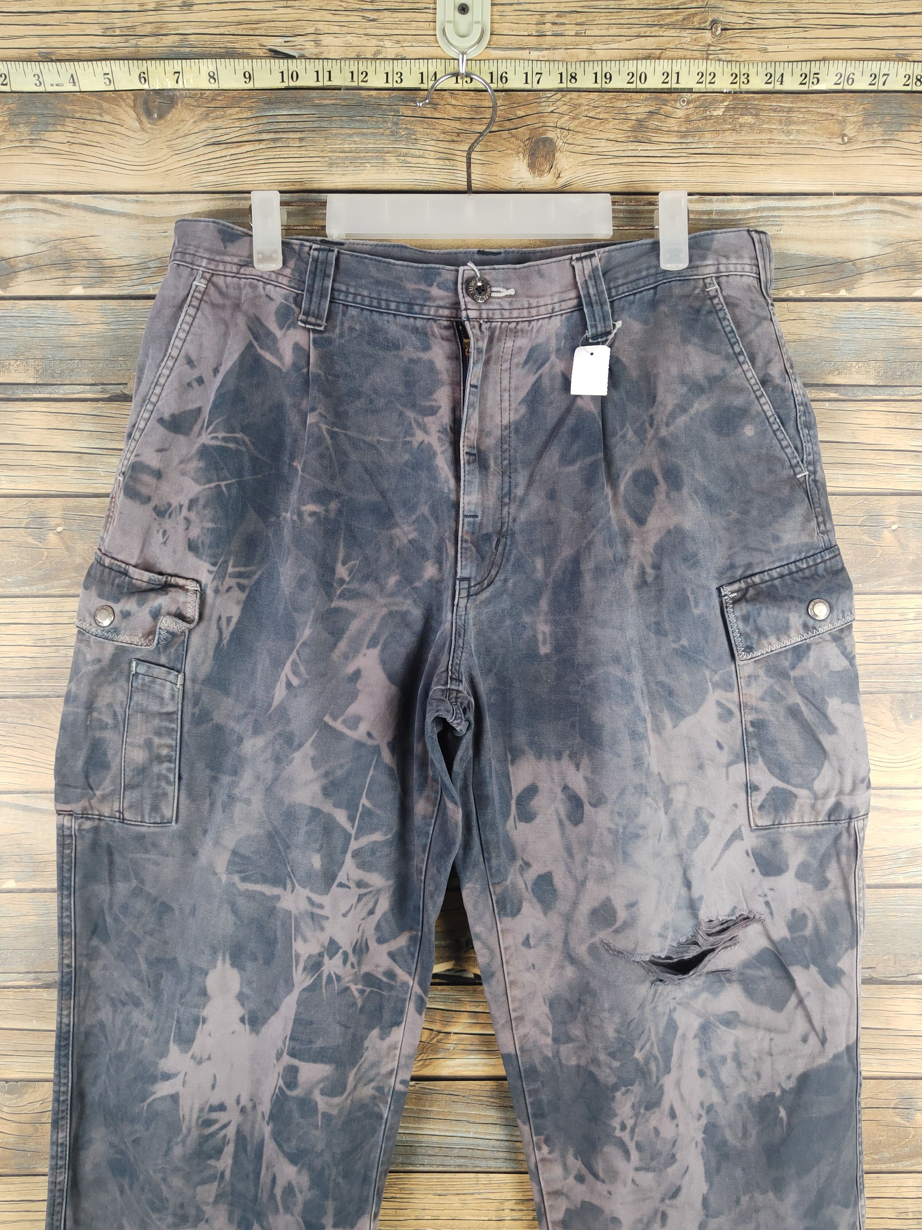Japanese Brand DL Gin Washi acid wash Multipocket Cargo Pants #sp46-250T Size US 34 / EU 50 - 2 Thumbnail