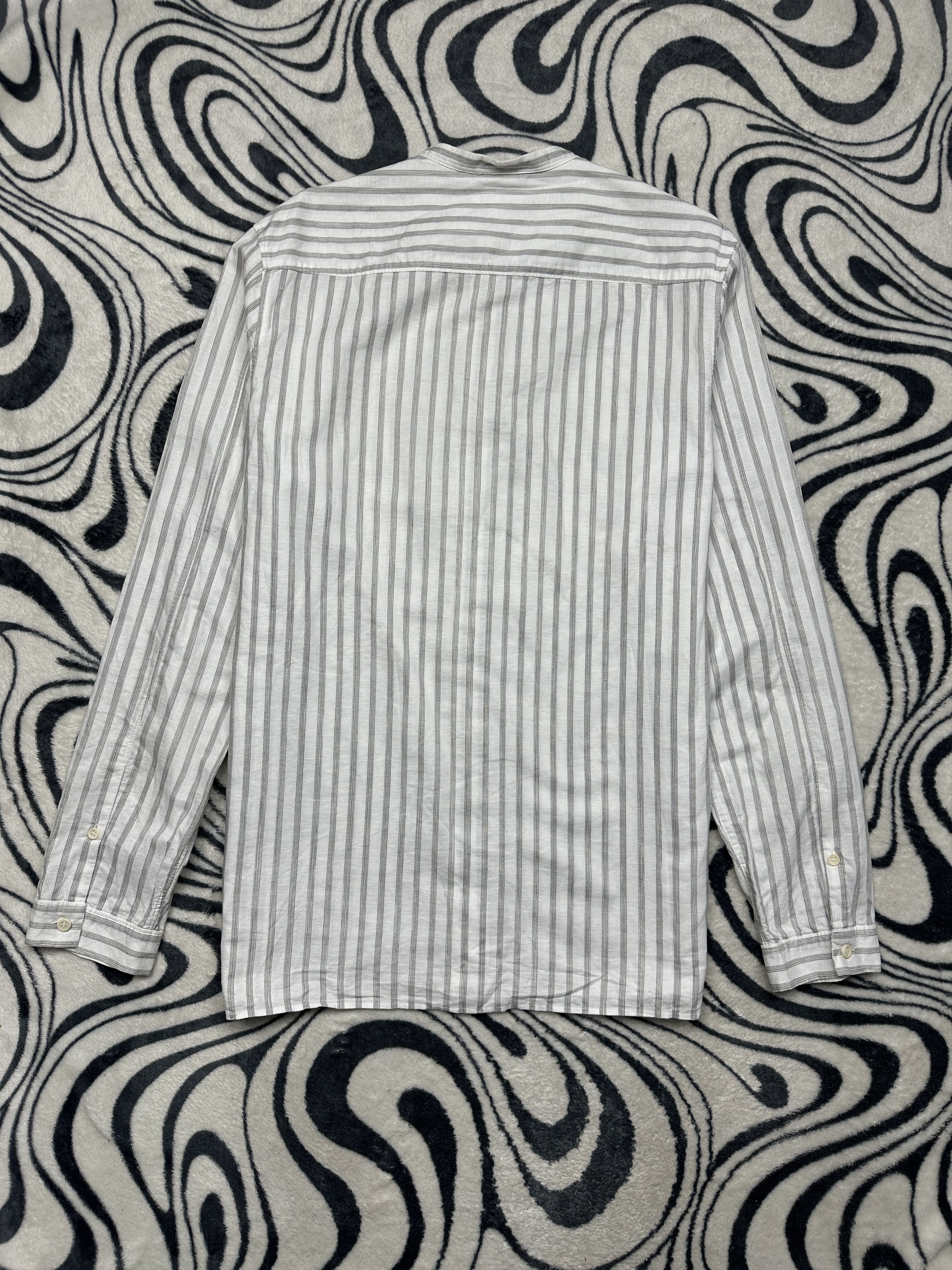 Cos Cos Mens Linen Collarless Long Sleeve Shirt Size US S / EU 44-46 / 1 - 6 Thumbnail