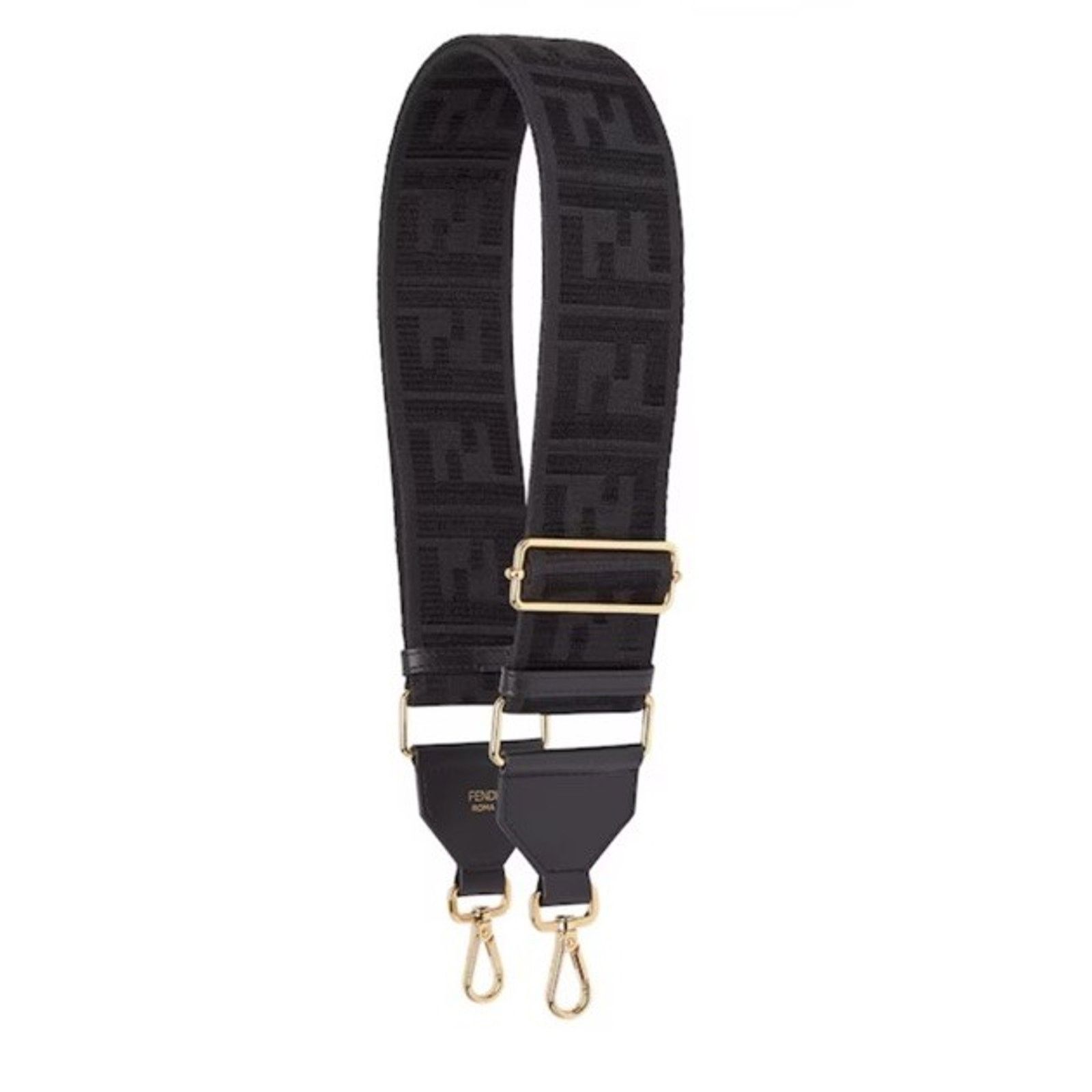 Fendi FENDI FF Logo Adjustable Strap Black Made in Italy NWT $1030 Size ONE SIZE - 1 Thumbnail