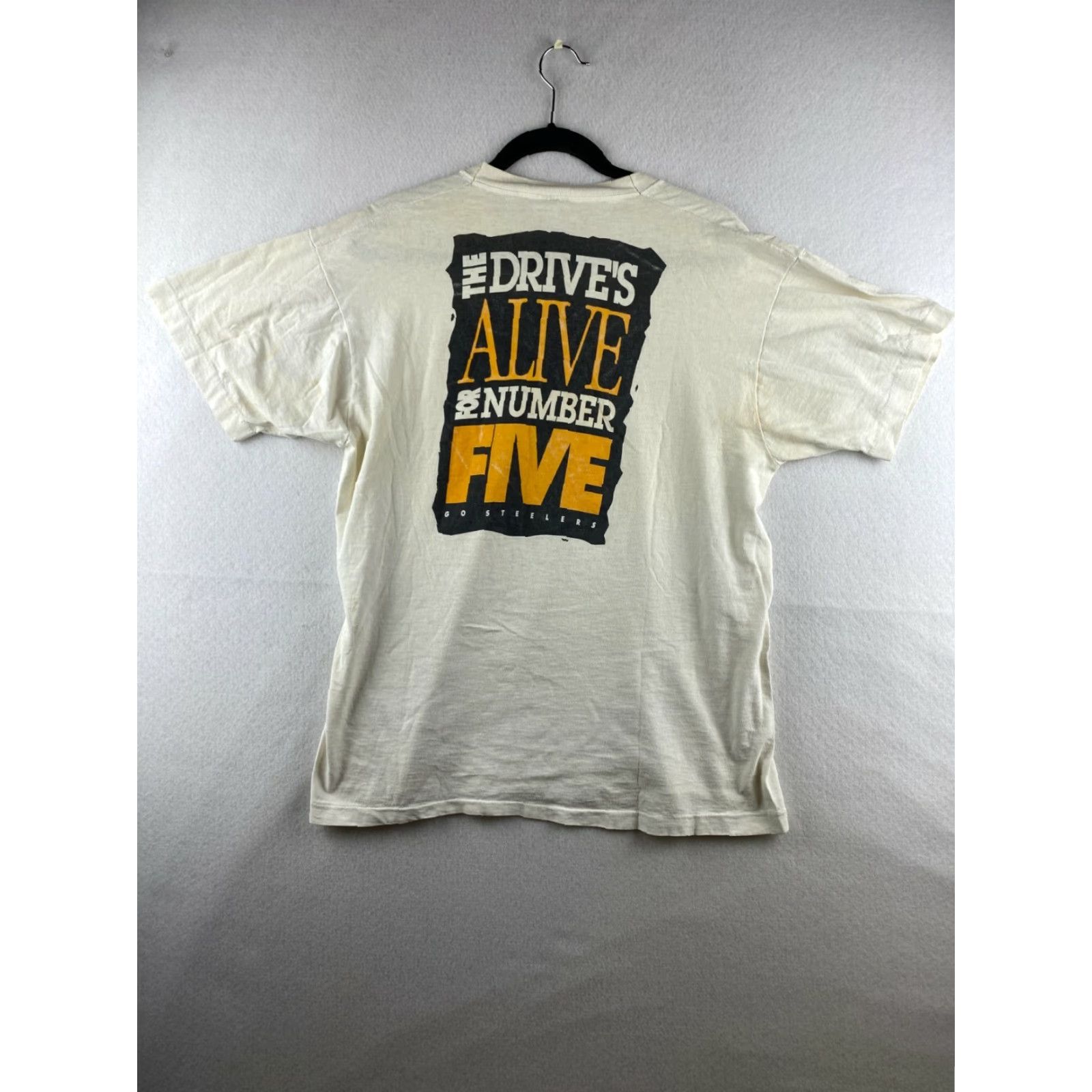 Fruit Of The Loom VINTAGE Pittsburgh Steelers Shirt Mens XL USA Made Single Stitch Double Side 90s Size US XL / EU 56 / 4 - 5 Thumbnail