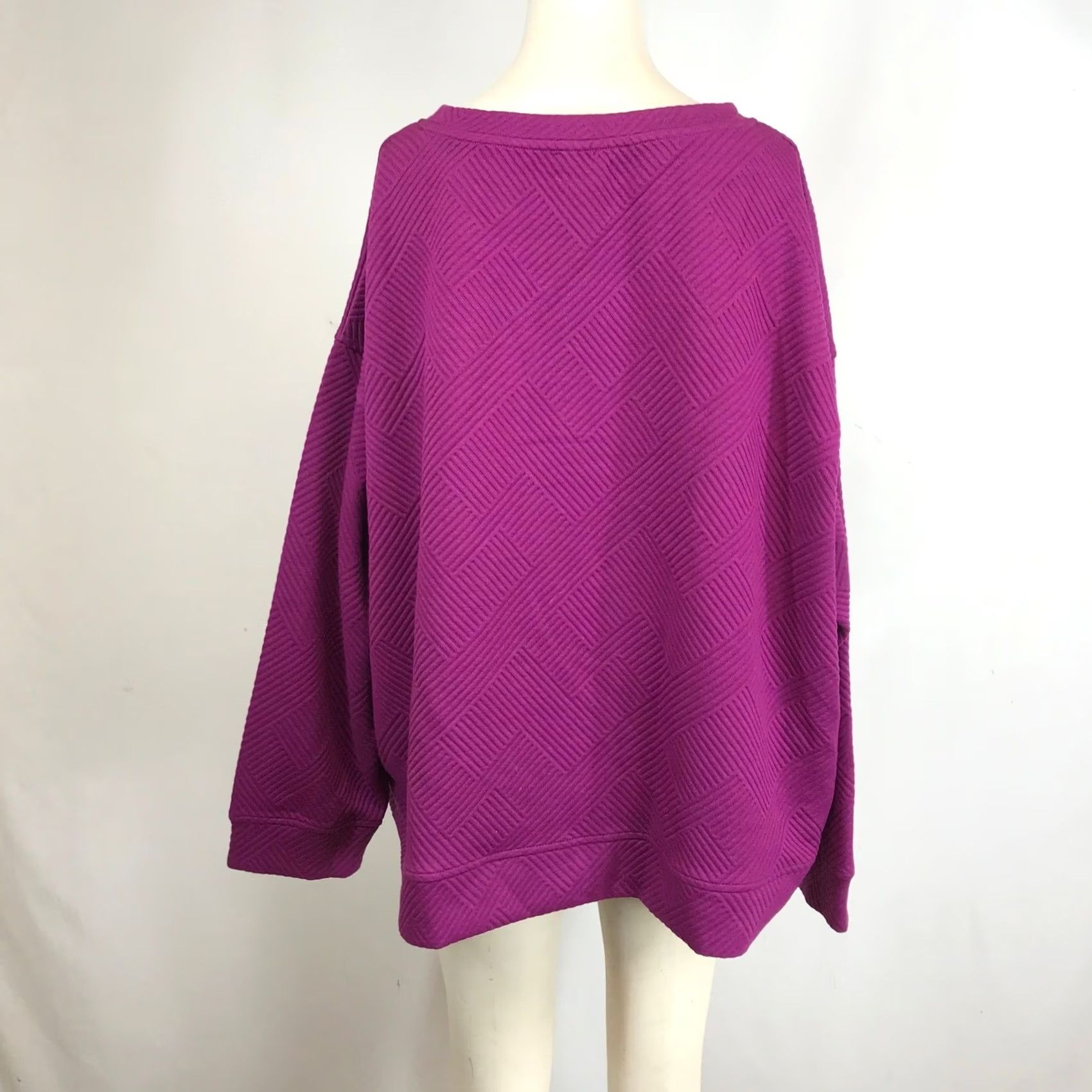 Vintage SEE N BE SEEN PLUS SIZE 2X PURPLE QUILTED TEXTURED CREW NECK SWEATSHIRT Size XXL / US 16-18 / IT 52-54 - 5 Thumbnail