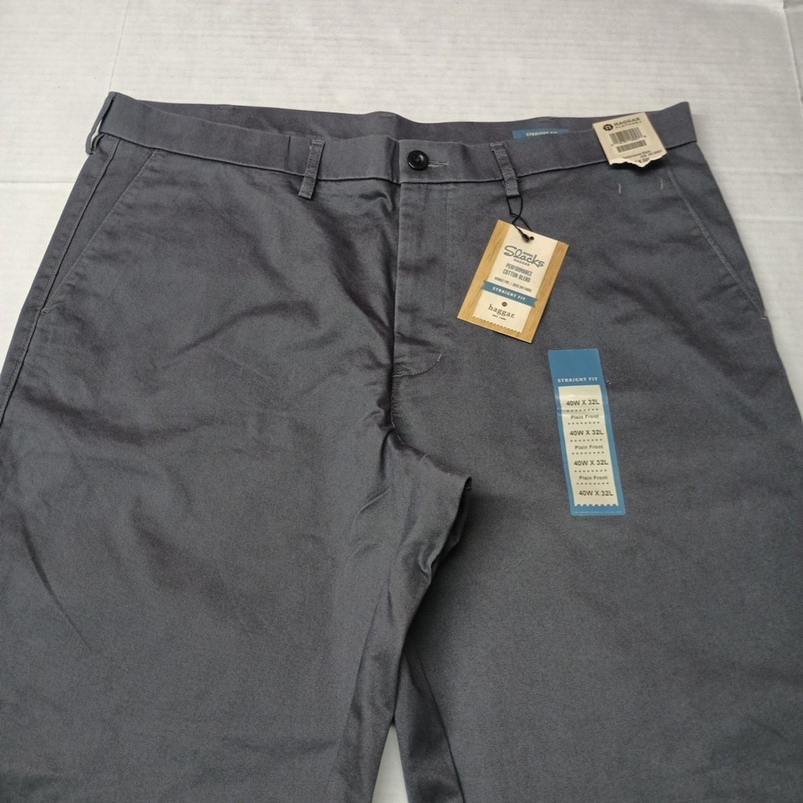 Haggar Haggar Performance Slacks Men's Size 40x32 Gray Straight Fit Size US 40 / EU 56 - 4 Thumbnail