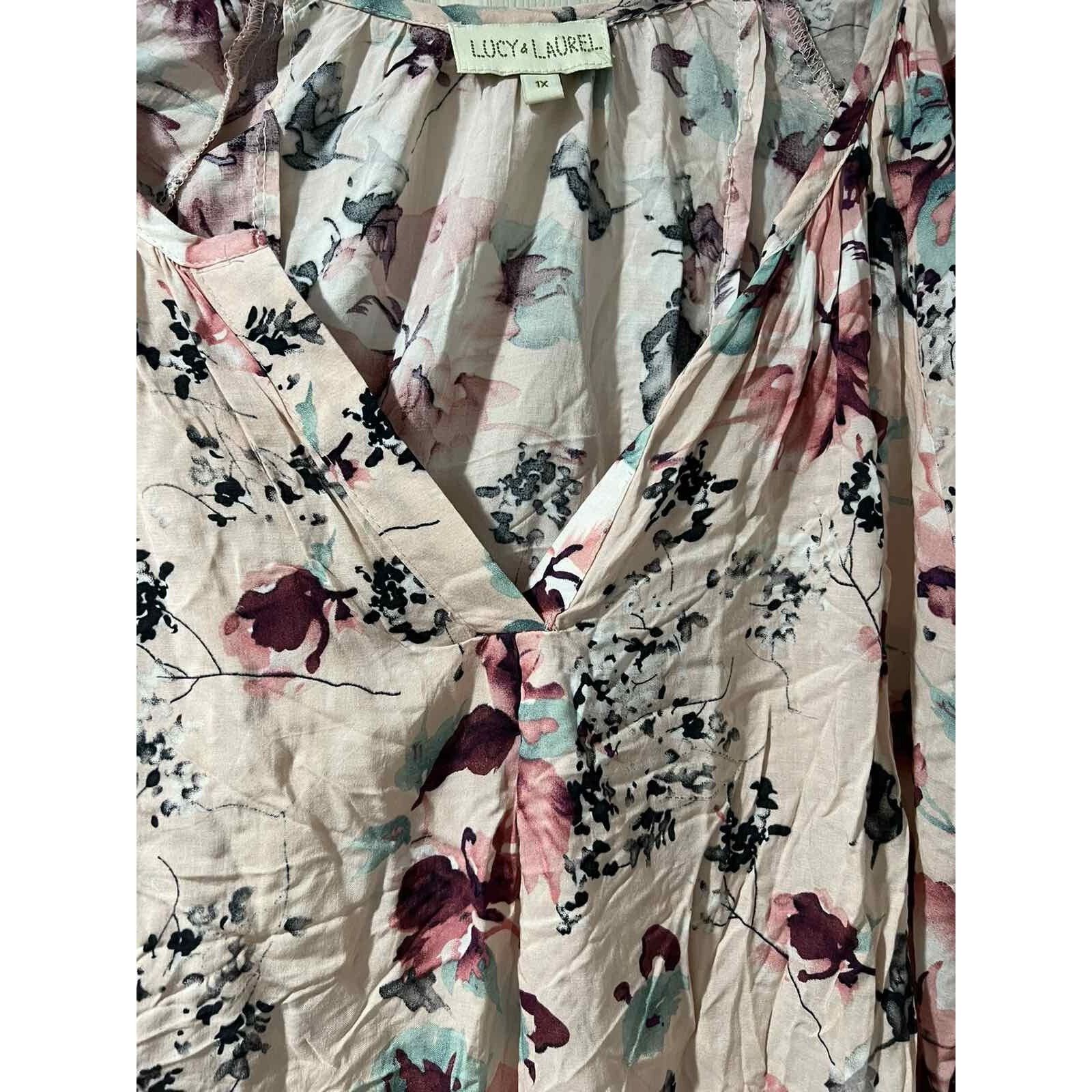 & Other Stories Lucy & Laurel Womens Floral V Neck Pullover Size 1X A003282 Size XL / US 12-14 / IT 48-50 - 5 Thumbnail