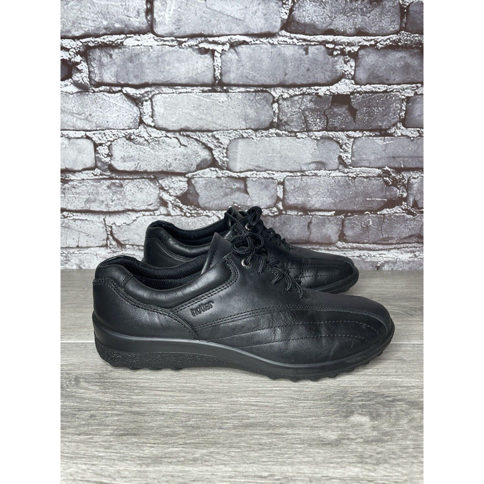 BOTTER Hotter Black Leather Lace Up Casual Comfort Shoes Women Sz 7 Size US 7 / IT 37 - 3 Thumbnail