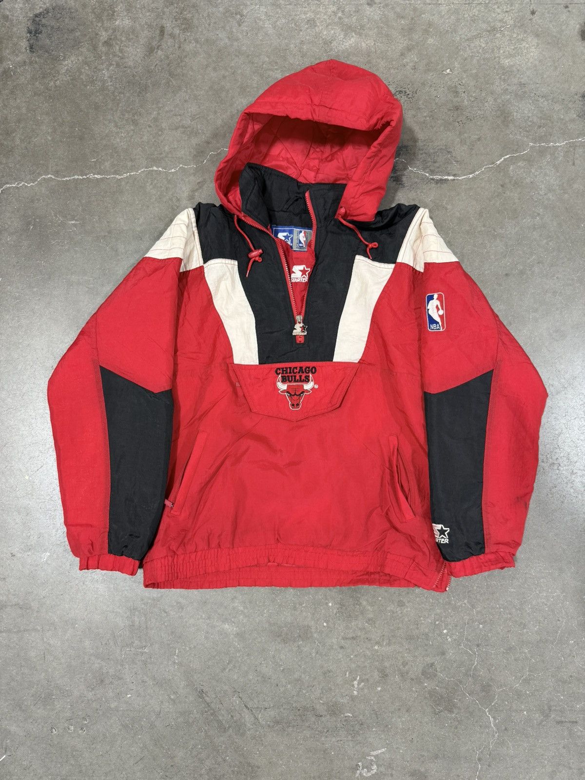 Starter Vintage Bulls Starter Pullover Jacket Size US XL / EU 56 / 4 - 1 Thumbnail