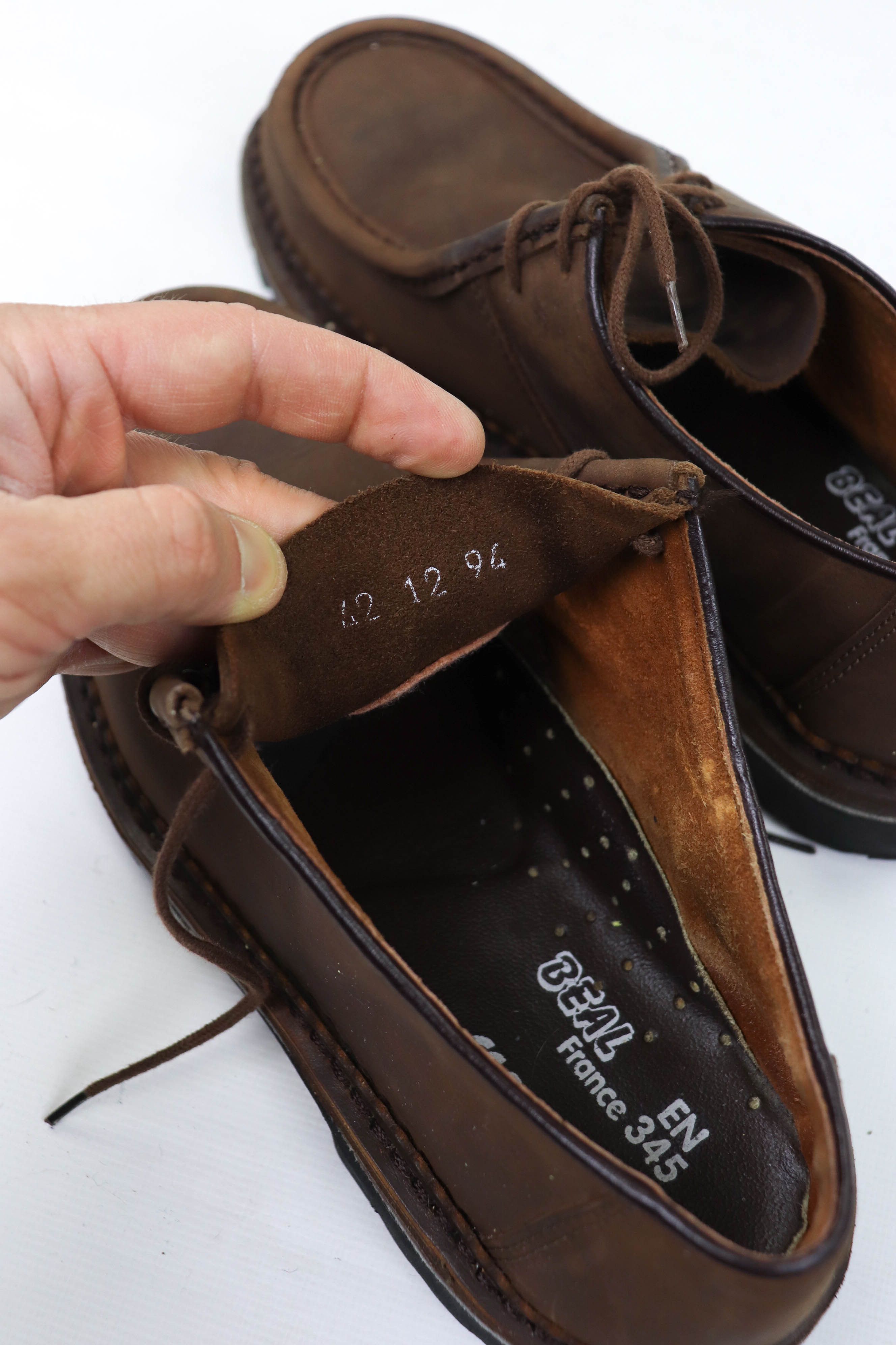 Vintage Beal France Vintage Brown Leather Moc Toe Derby Shoes Size US 9.5 / EU 42-43 - 10 Thumbnail