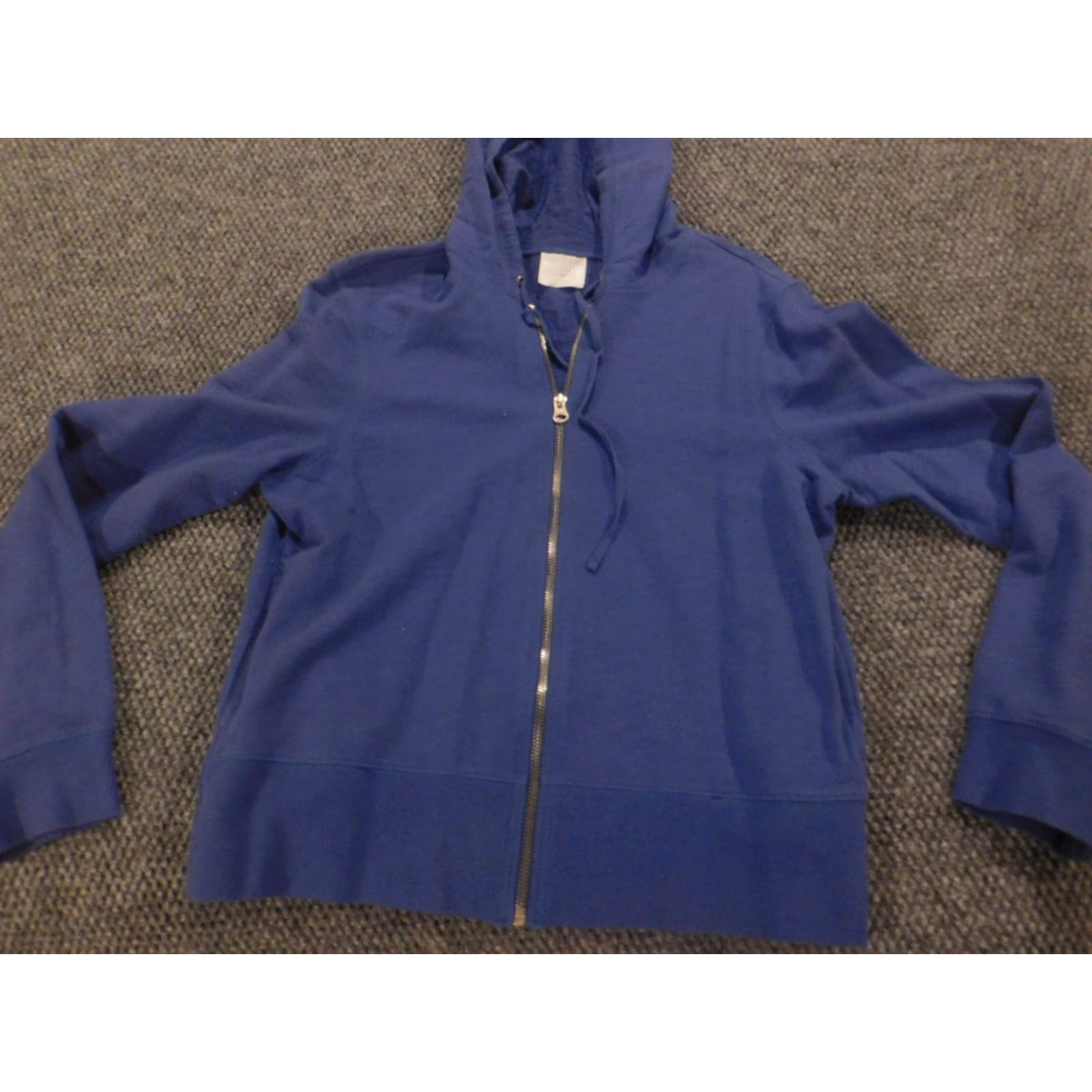 Izod IZOD Sweater Womens M Full Zip Hoodie Stretch blue Cable-Knit Raglan Sleeve Classic Winter Regular Knit Shirt (Blue) Size M / US 6-8 / IT 42-44 - 2 Thumbnail