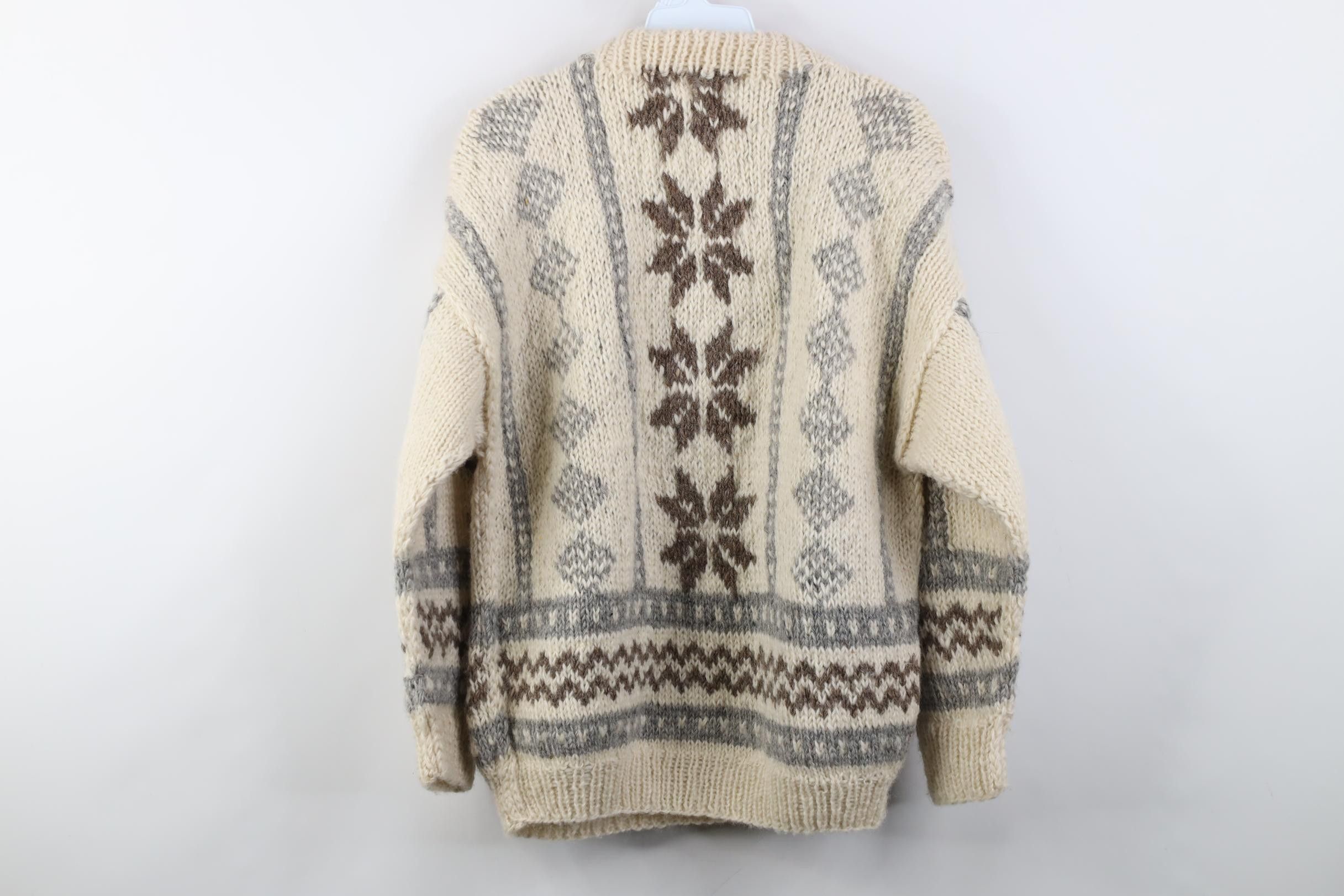 Vintage Vintage 50s Streetwear Wool Snowflake Geometric Knit Sweater Size US M / EU 48-50 / 2 - 8 Thumbnail