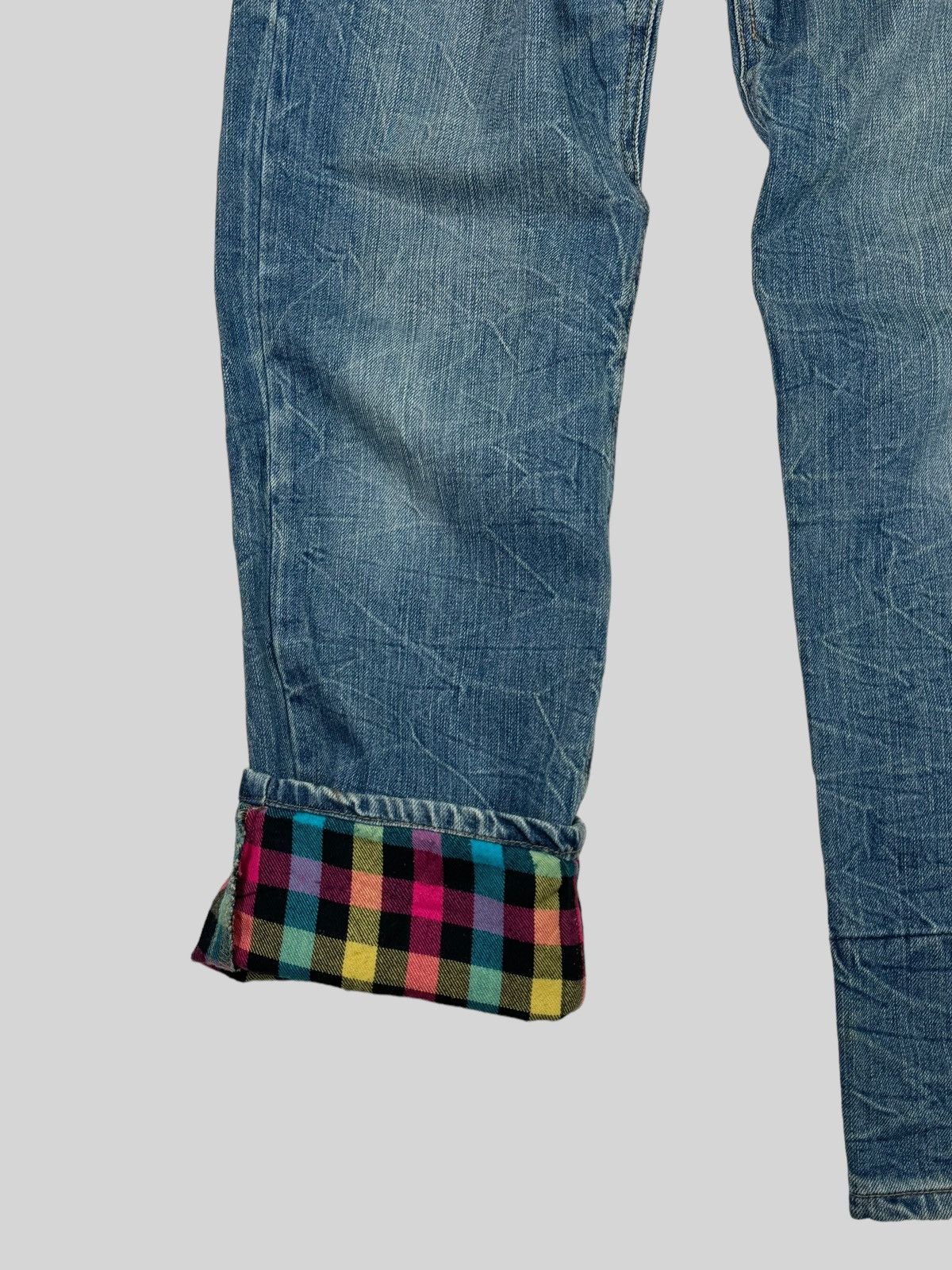 Japanese Brand COLZA DOUBLE WAIST TARTAN PLAIDS CLAWS MARK DENIM PANTS Size US 32 / EU 48 - 7 Thumbnail