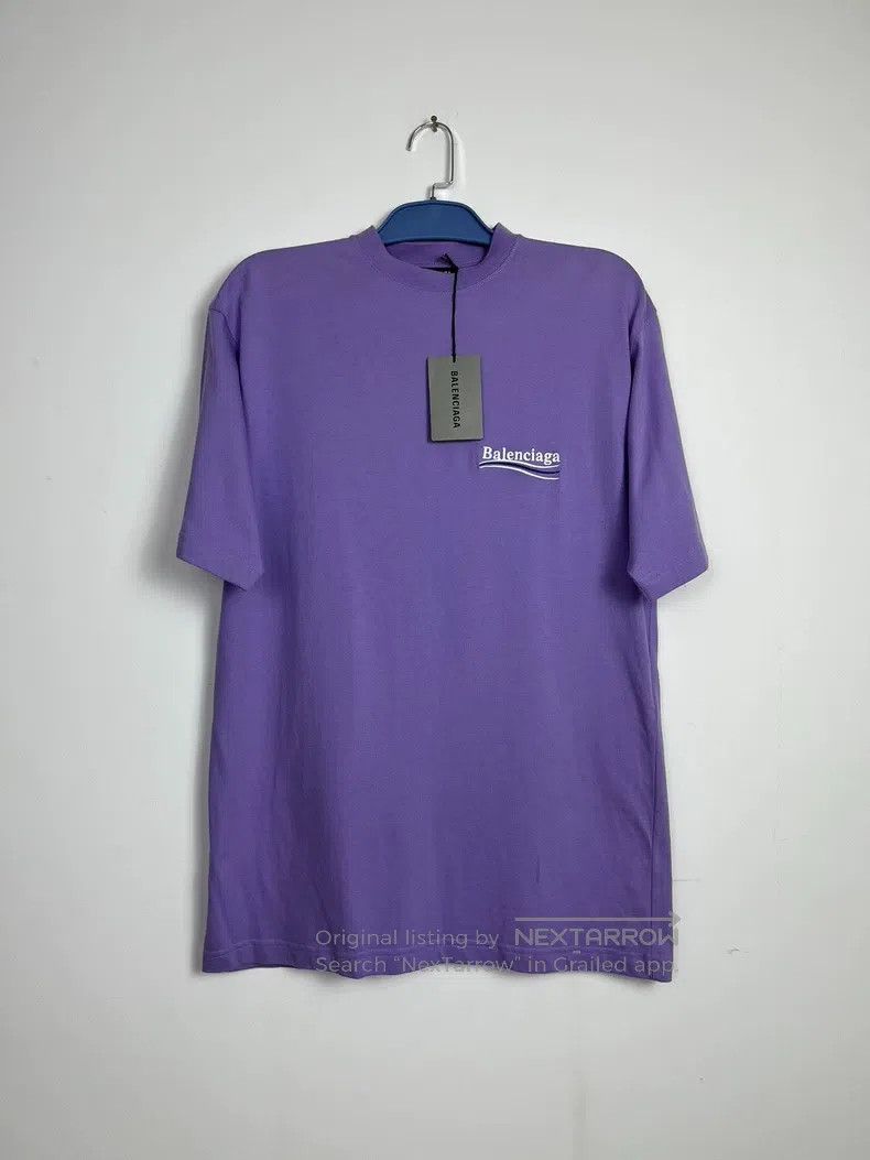 Balenciaga Balenciaga Black Label Purple Logo Short Sleeve T-Shirt Size US XXS / EU 40 - 1 Thumbnail