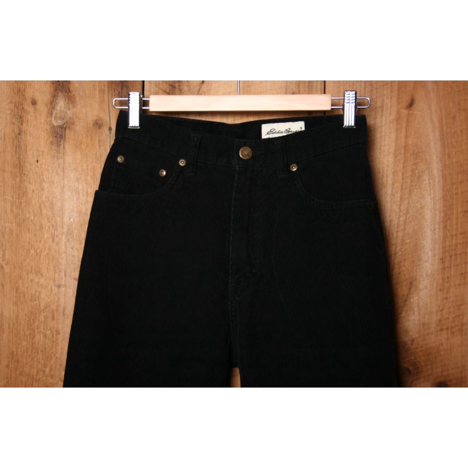 Eddie Bauer VINTAGE Eddie Bauer Tapered High-Rise Black Corduroy Pants Sz. 6 (Measure 25x30) Womens Size 42" / US 20 - 2 Thumbnail