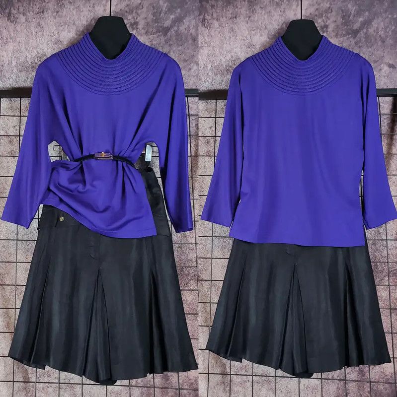 Dior Dior Blue Embroidered Wool Long Sleeve Top 0089 Size M / US 6-8 / IT 42-44 - 1 Thumbnail