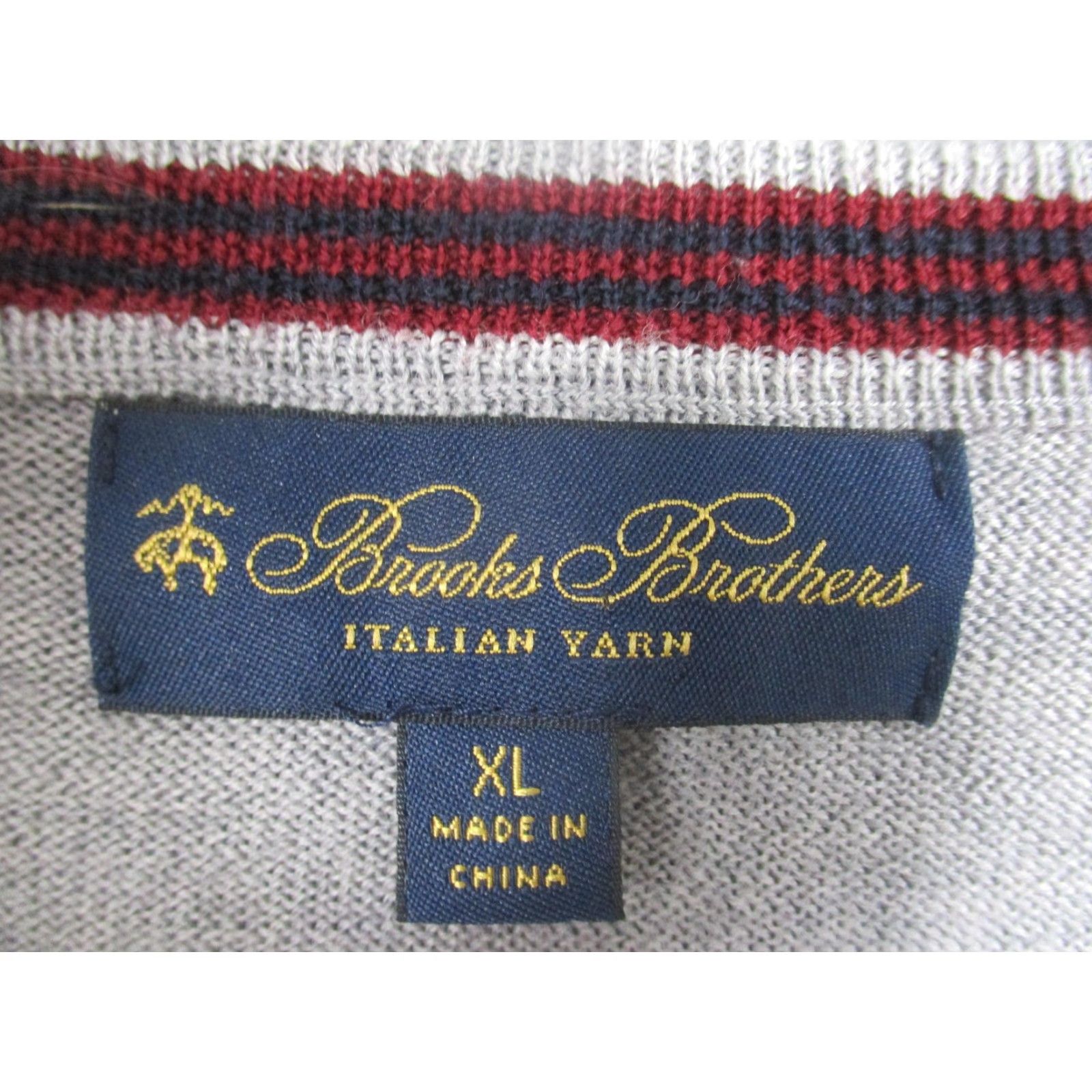 Brooks Brothers Brooks Brothers Sweater Mens XL Gray 100% Merino Wool V Neck Italian Yarn Size US XL / EU 56 / 4 - 3 Thumbnail