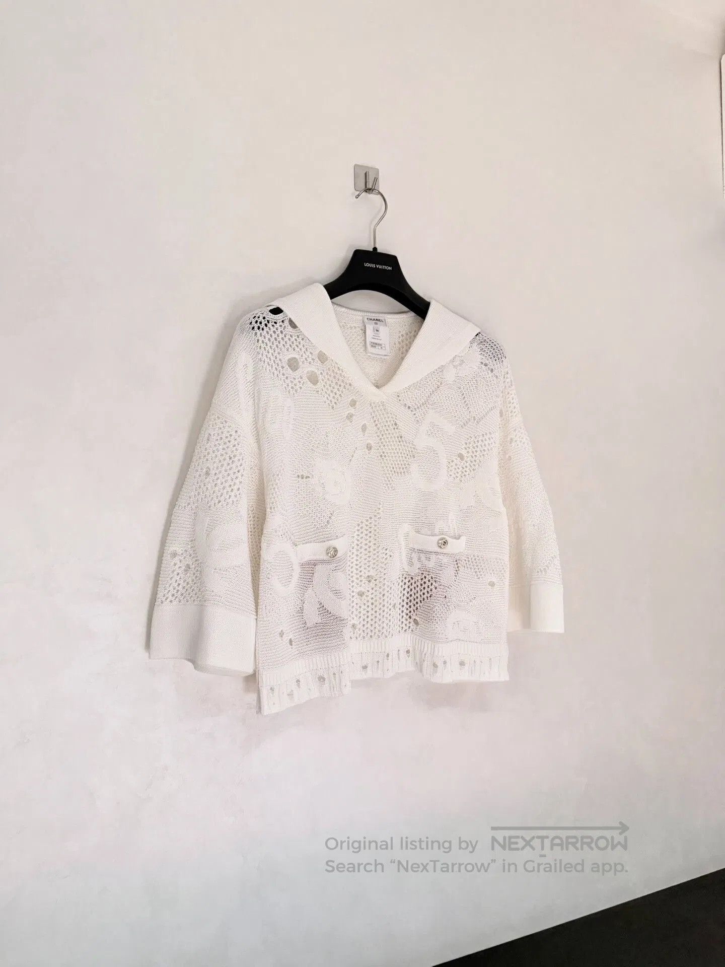 Chanel Chanel 22SS White Knit Sailor Collar Sun Top. Size XS / US 0-2 / IT 36-38 - 1 Thumbnail