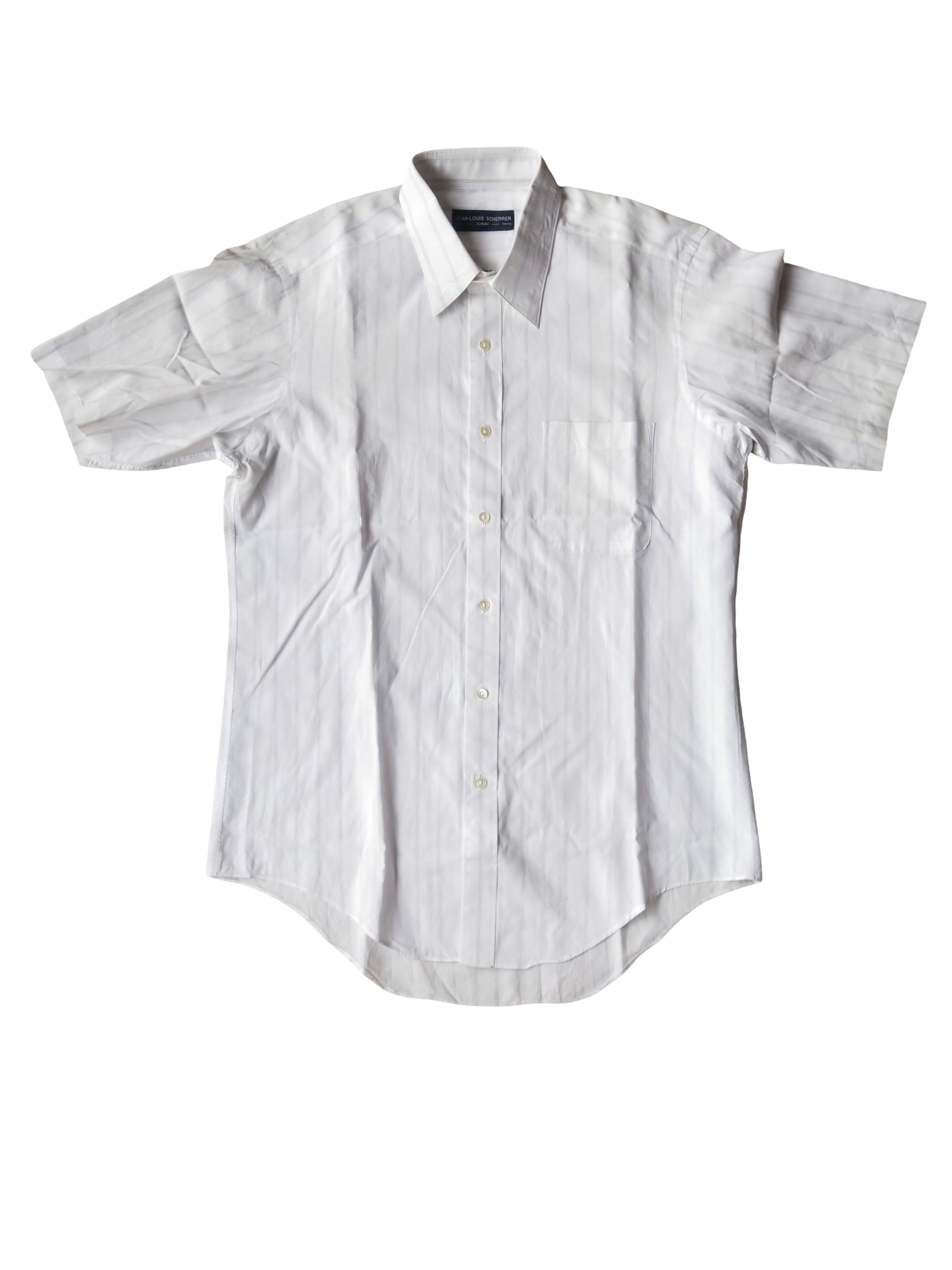 Jean-Louis Scherrer 1990s Jean-Louis Scherrer Homme Pinstripe SS Shirt Vintage Size US M / EU 48-50 / 2 - 1 Thumbnail