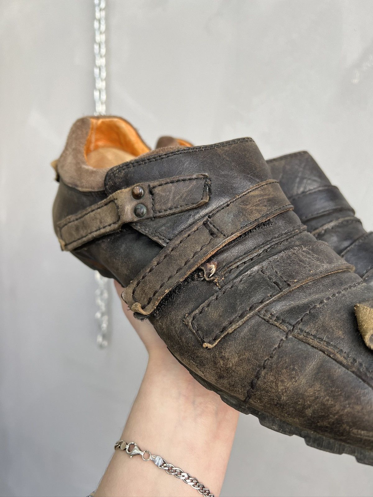 A.S.98 Leather low avant Garde sneakers y2k washed leather guidi Size US 11 / EU 44 - 4 Thumbnail
