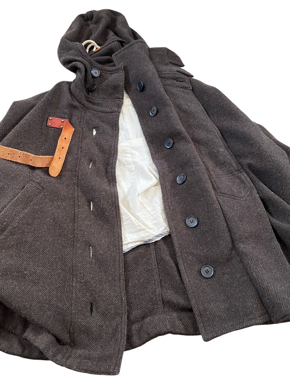 20471120 × Japanese Brand RNA 🇯🇵 Wool Leather Strap Bat Wing Jacket Size US L / EU 52-54 / 3 - 8 Thumbnail