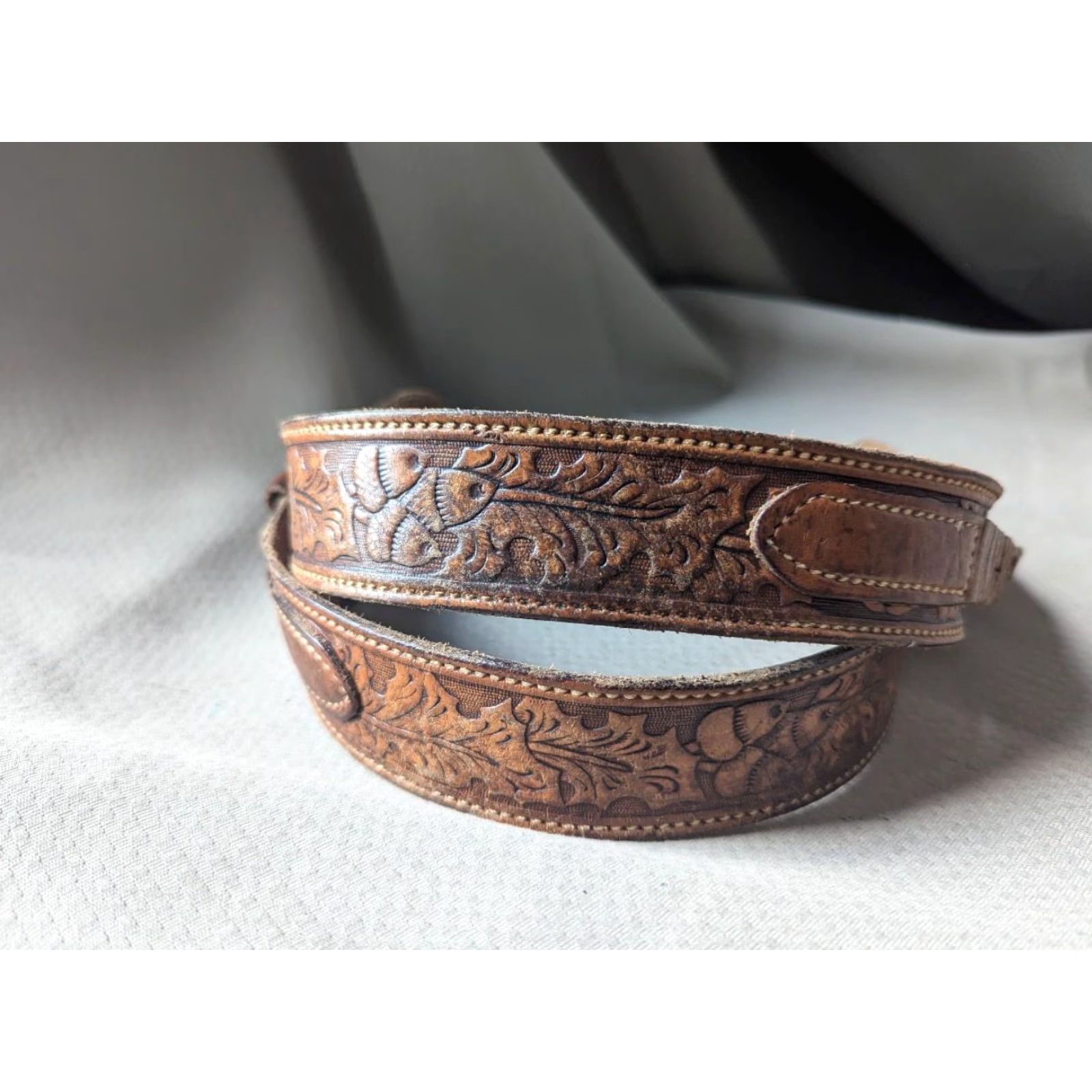 Vintage VINTAGE Textan belt 38 leather western Ranger Acorn buckle belt Mens Size 38 - 5 Thumbnail