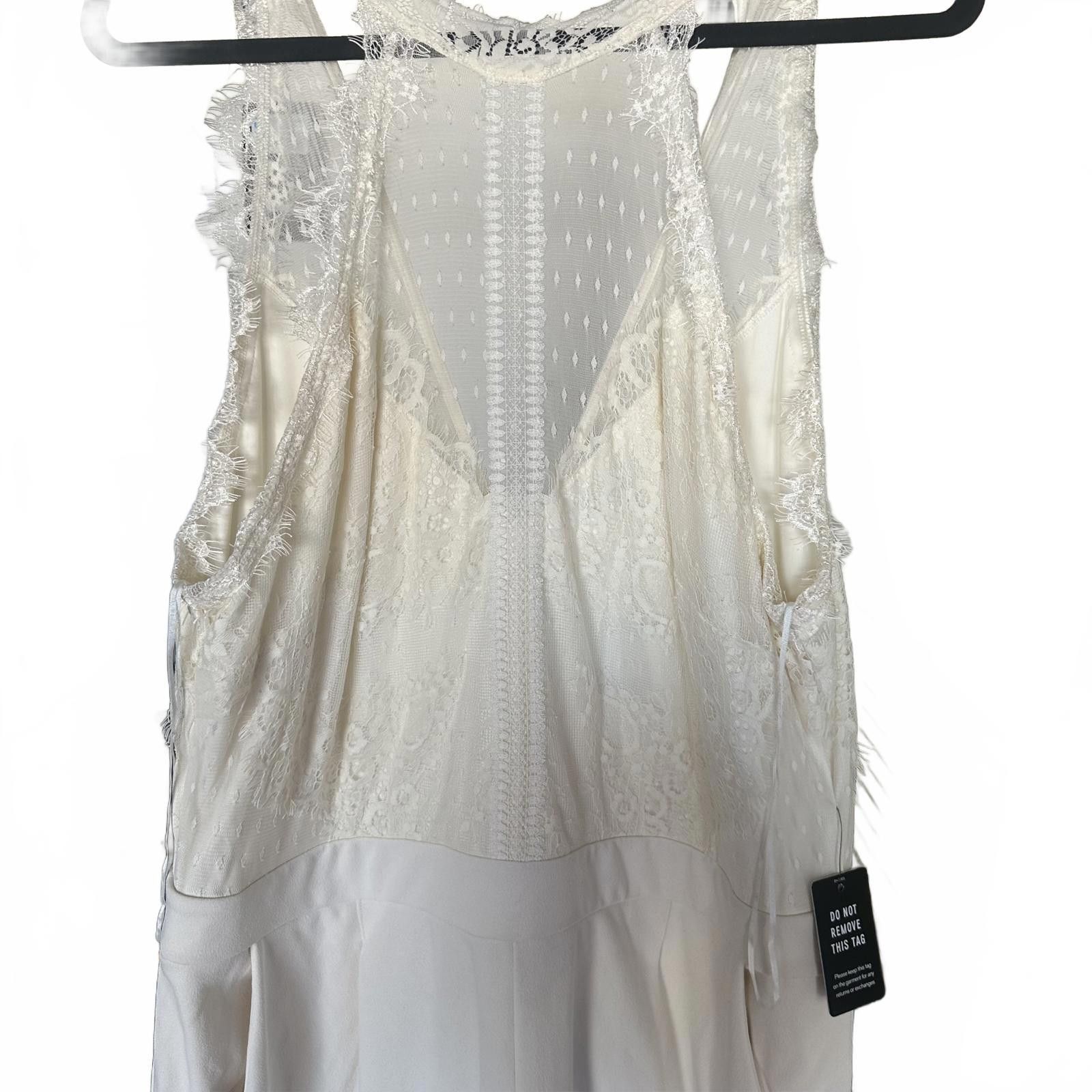 Express Chic White Lace Jumpsuit - Express XL Size 40" / US 18 - 2 Thumbnail