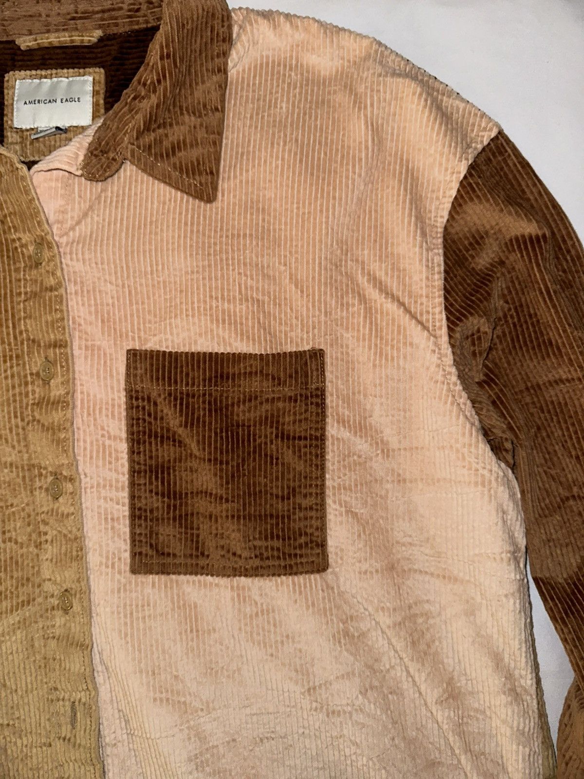 American Eagle Outfitters Two-tone Corduroy Button Up Size S / US 4 / IT 40 - 4 Thumbnail