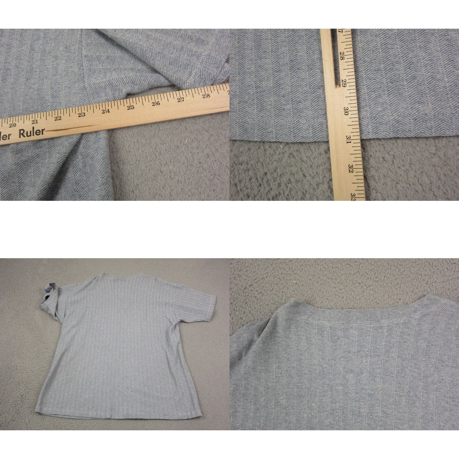 Vintage Vintage Cal Shirt Adult 2XL Blue Gray Henley Cotton Made in USA Ribbed 90s T Size US XXL / EU 58 / 5 - 8 Thumbnail