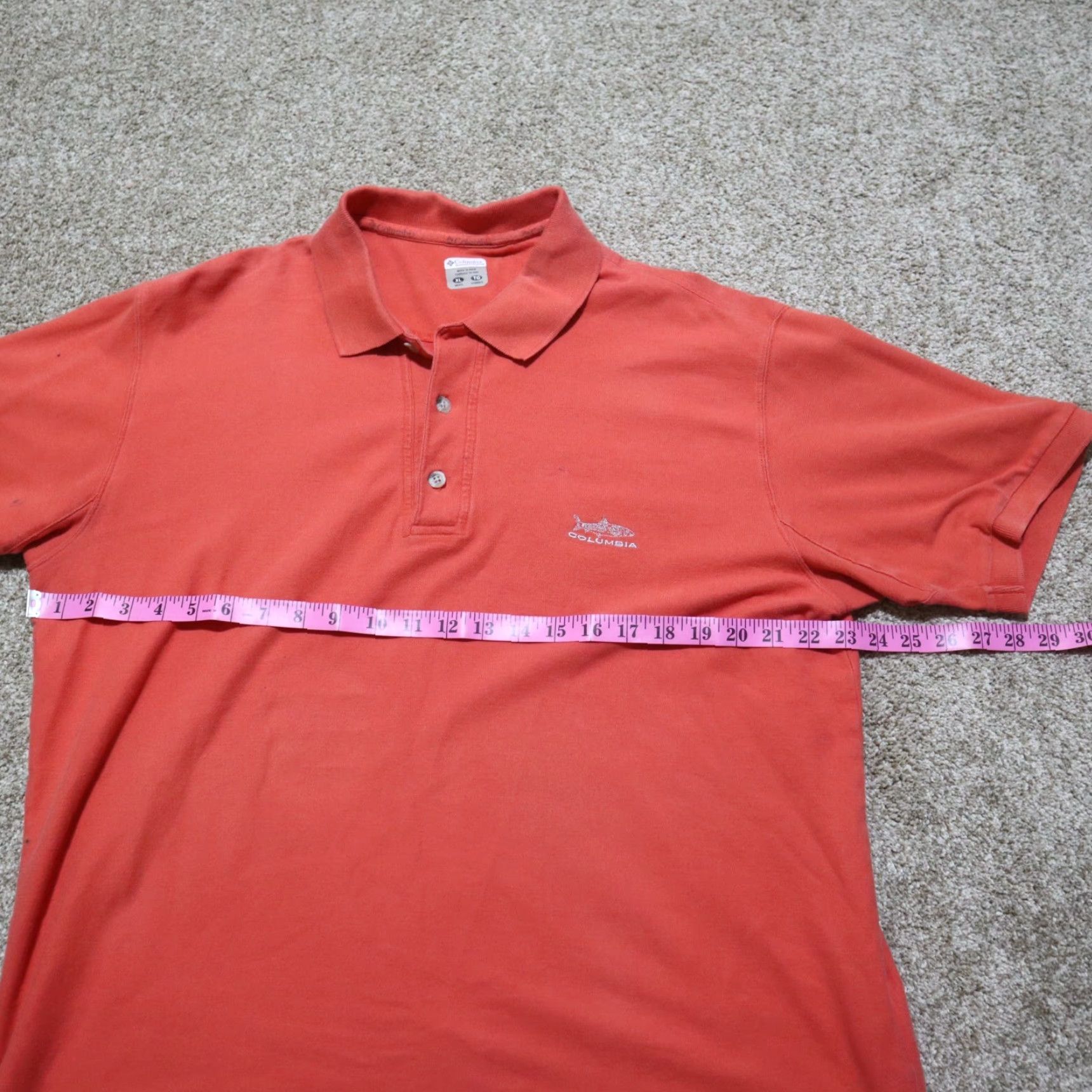 Vintage Columbia Polo Shirt Orange 3 Button Men's XL Extra Large PFG Shirt Polo Size US XL / EU 56 / 4 - 4 Thumbnail