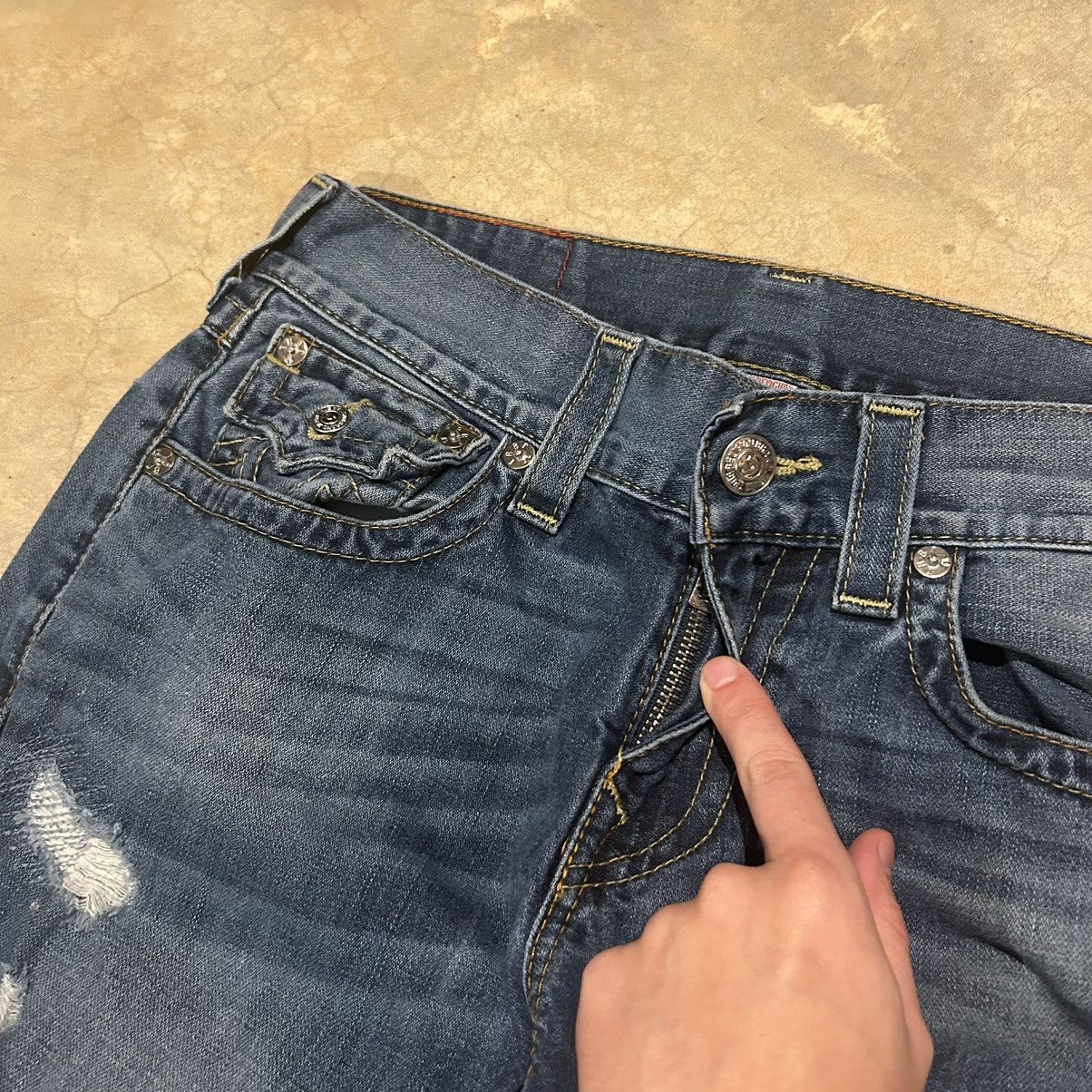 Japanese Brand × True Religion × Vintage Vintage Y2K True Religion Distressed Baggy Jeans Cyber Rare Size US 32 / EU 48 - 8 Thumbnail