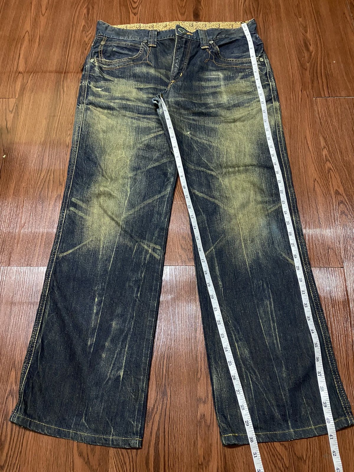 Edwin Vintage Edwin 503 Blue Trip Mud Wash Baggy Style Denim Size US 35 - 15 Thumbnail