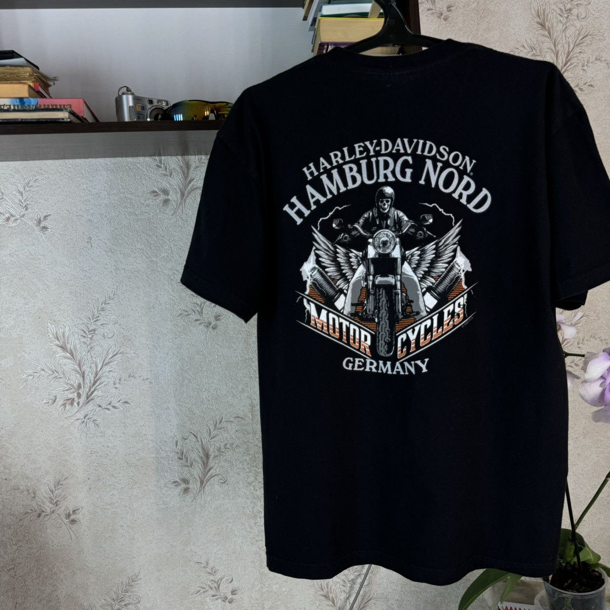 Harley Davidson × Vintage Harley Davidson T shirt Skeleton Biker Hamburg Nord Germany Size US XXL / EU 58 / 5 - 14 Thumbnail