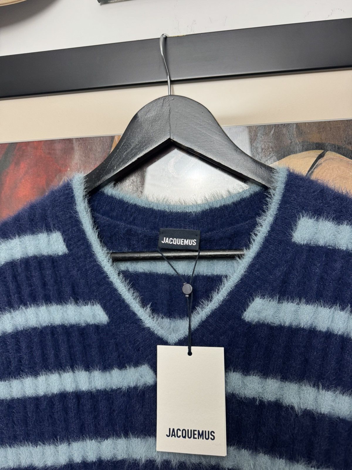 Jacquemus Jacquemus Navy Le Veste En Maille Oversize Knit Sweater Rare Size US XS / EU 42 / 0 - 3 Thumbnail