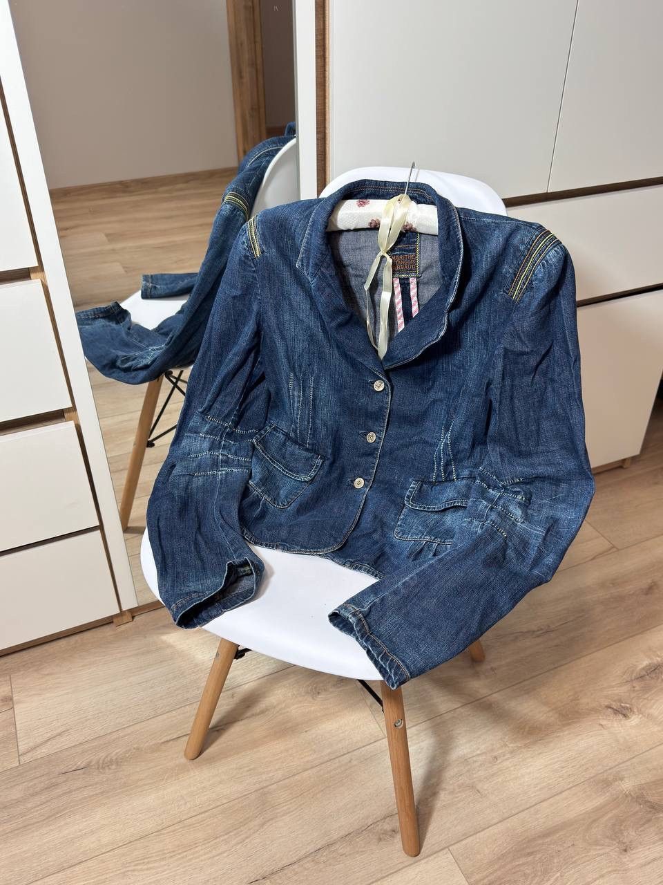 Marithe + Francois Girbaud Vintage Marithe Francois Girbaud Blue Jean Blazer Size US 27 Size S / US 4 / IT 40 - 1 Thumbnail