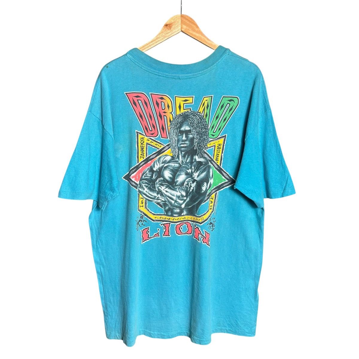 Vintage Vintage 90s Dread Lion Local Strength Graphic T-Shirt Size US XL / EU 56 / 4 - 1 Thumbnail