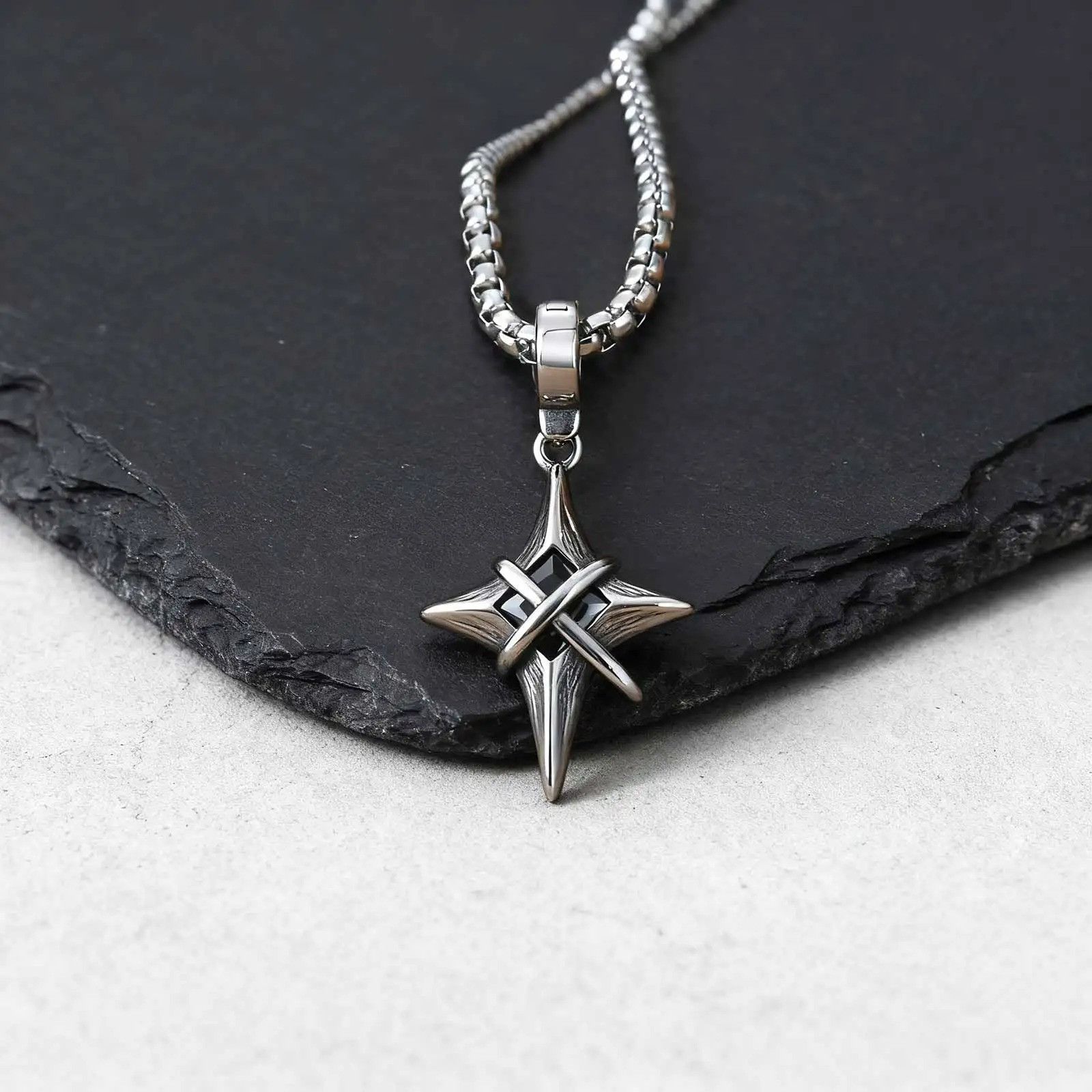 Jewelry Star Cross Pendant Necklace Size ONE SIZE - 2 Thumbnail