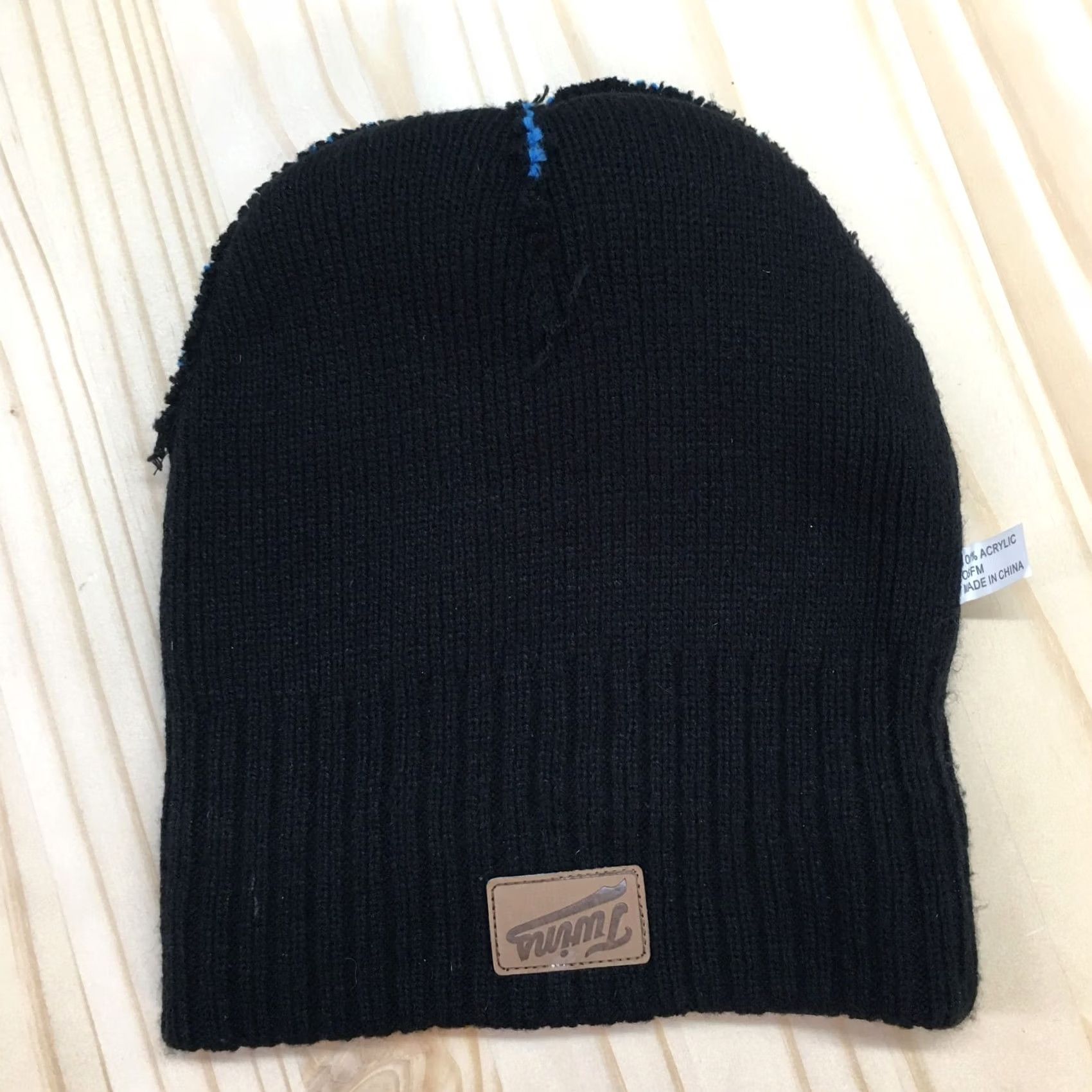 Twins Minnesota Pompom Beanie Hat - Mens Blue Red Caribou Knit - 5 Size ONE SIZE - 7 Thumbnail