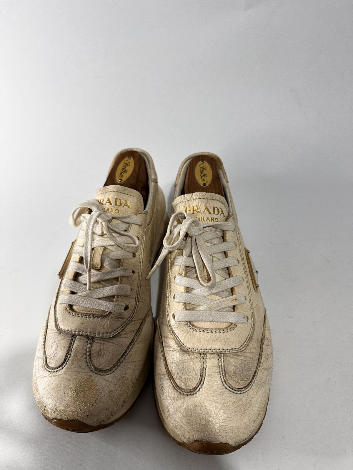 Prada Prada Milano Triangle Logo Low Top Sneakers. Size US 9.5 / EU 42-43 - 4 Thumbnail