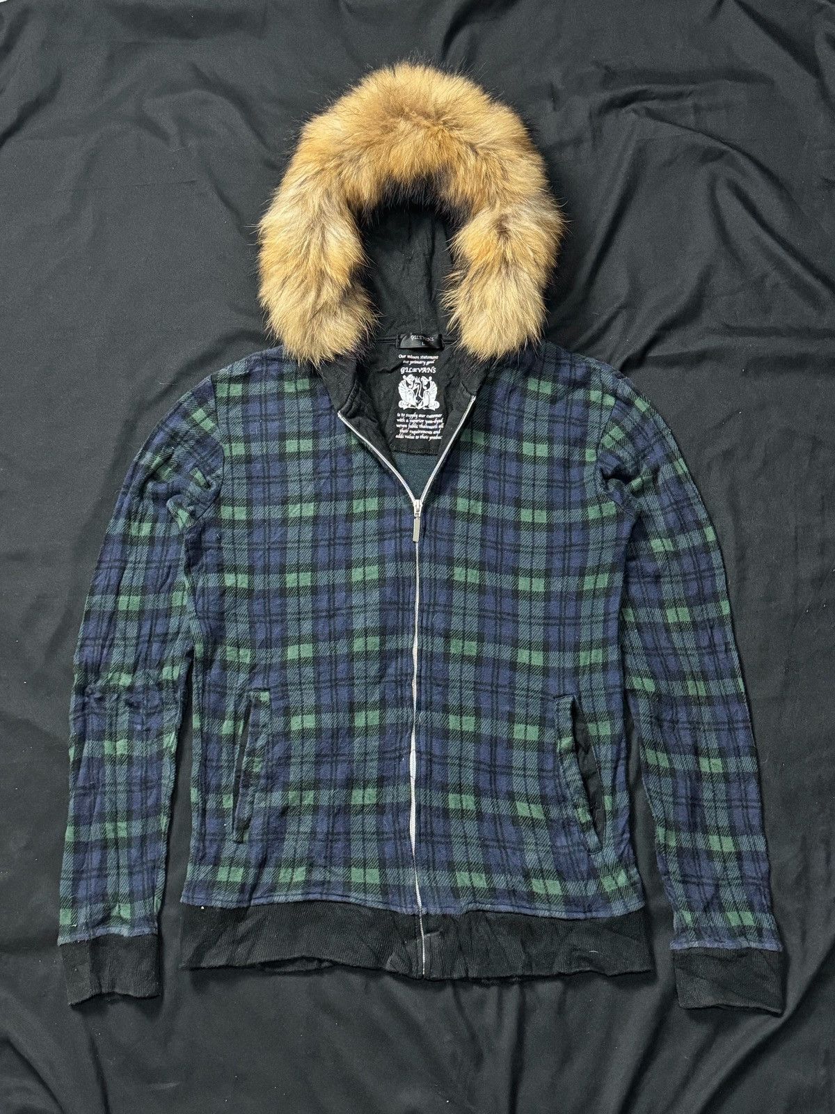 Japanese Brand Fur Hoodie Gilevans Velvet Tartan Japanese Style Ifsix LGB Size US L / EU 52-54 / 3 - 1 Thumbnail
