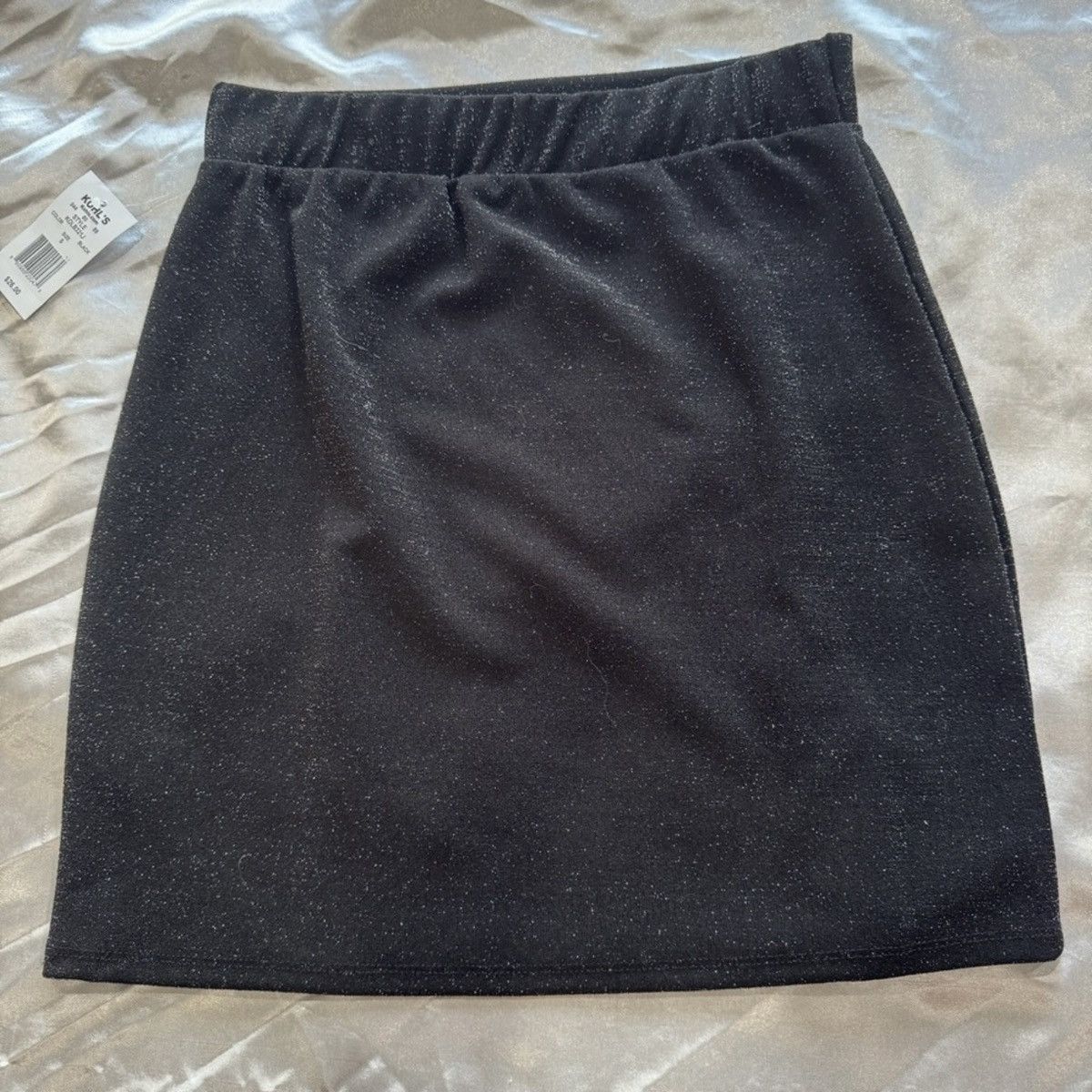 Kohl's Silver Sparkly Black Mini Skirt Size 27" / US 4 / IT 40 - 4 Thumbnail
