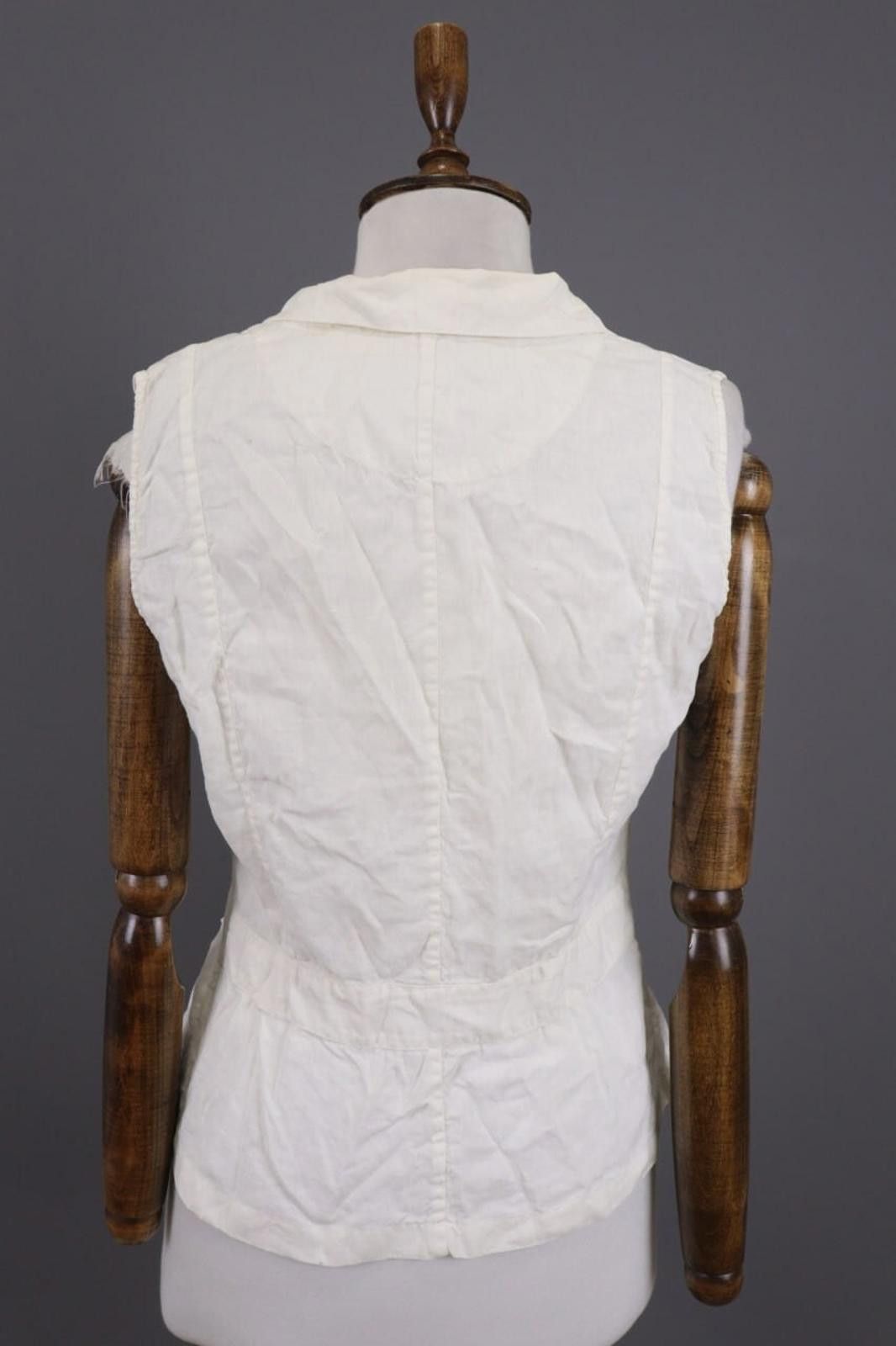 120% Lino 120% Lino White Linen Vest Cardigan Sweater Size 44 Size M / US 6-8 / IT 42-44 - 8 Thumbnail