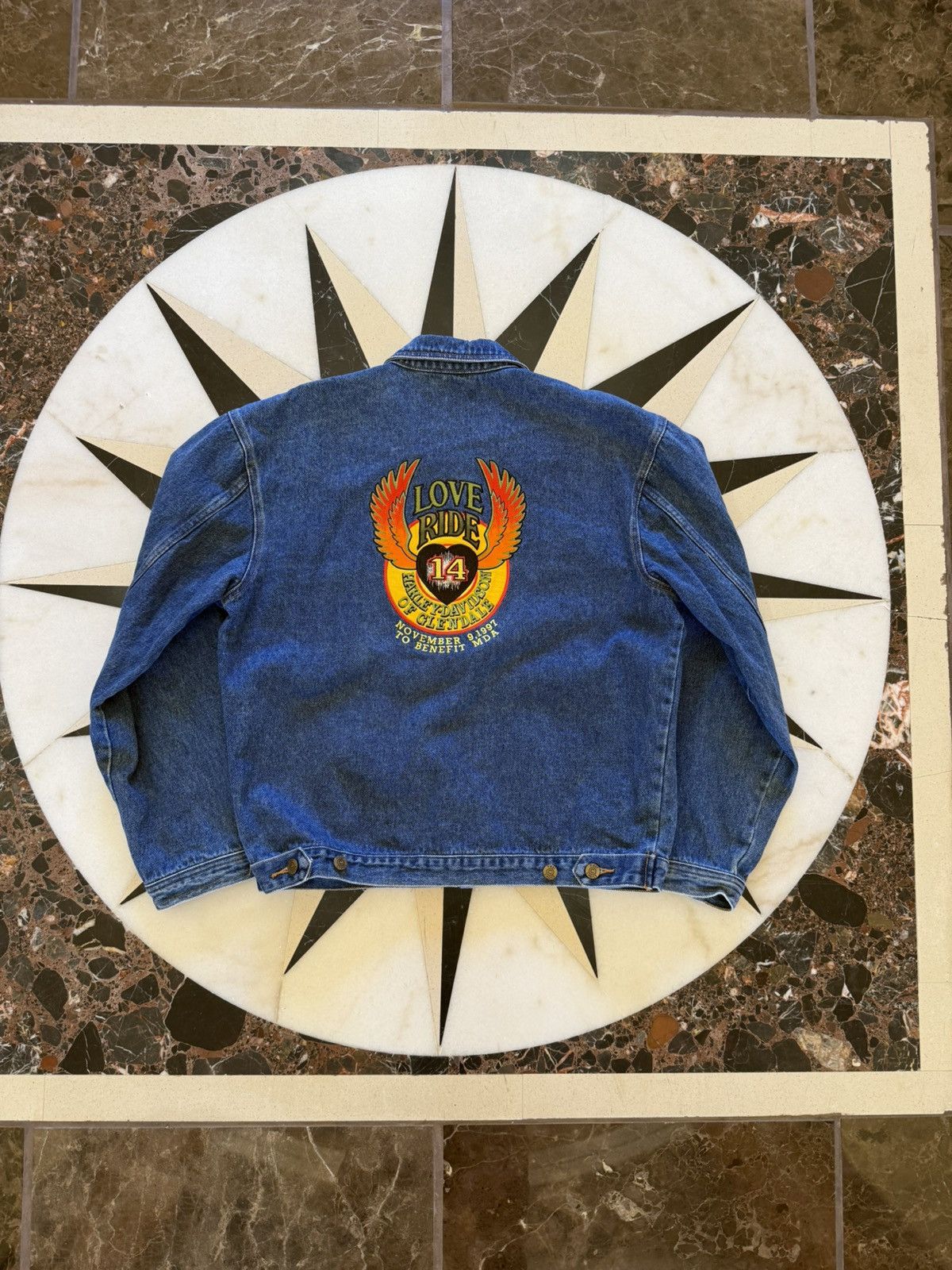 Harley Davidson Vintage 1997 Harley-Davidson Love Ride Denim Jacket Medium Size US M / EU 48-50 / 2 - 10 Thumbnail