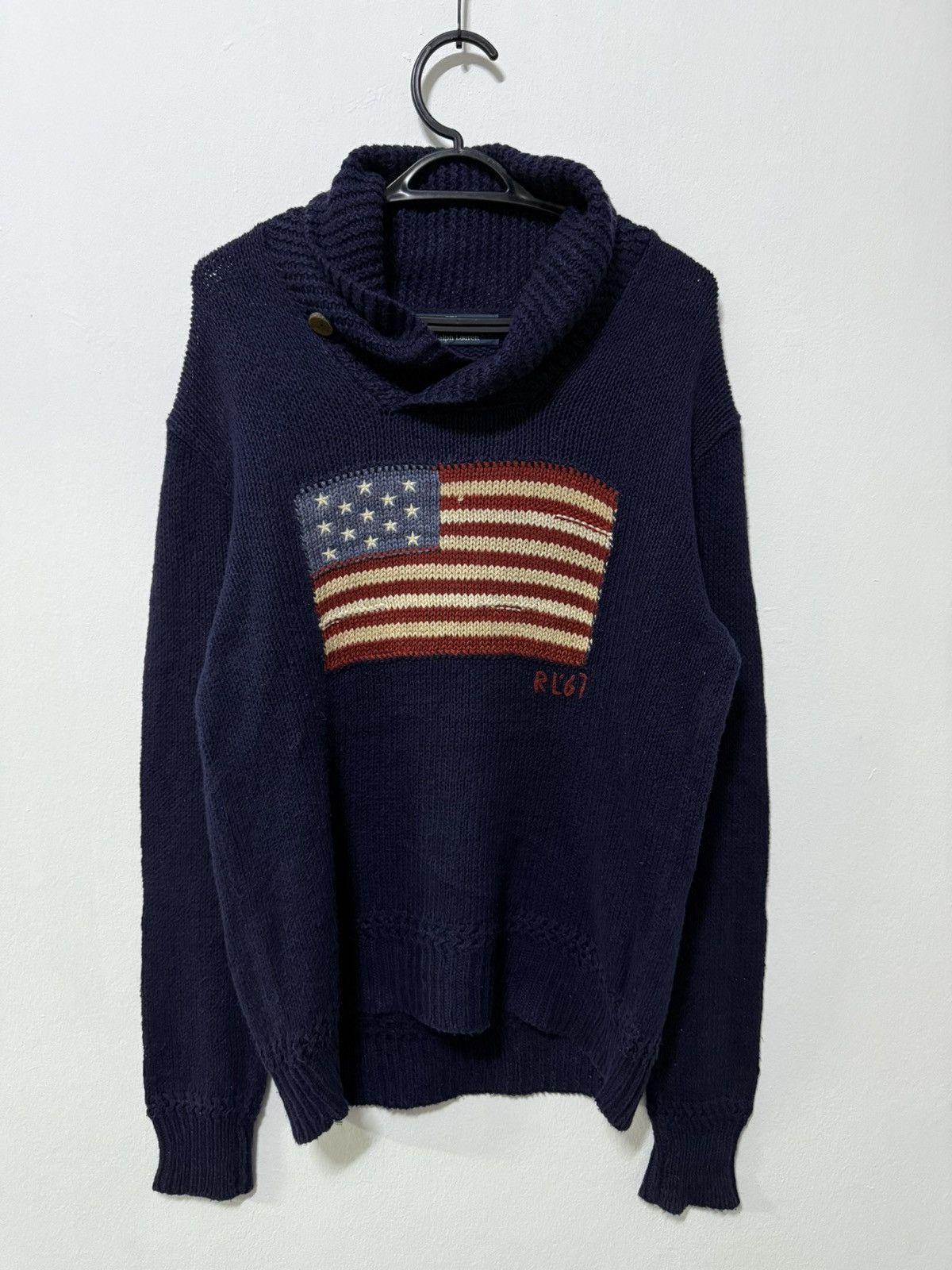 Polo Ralph Lauren Polo Ralph Lauren navy blue American flag cowlneck sweater Size US S / EU 44-46 / 1 - 2 Thumbnail