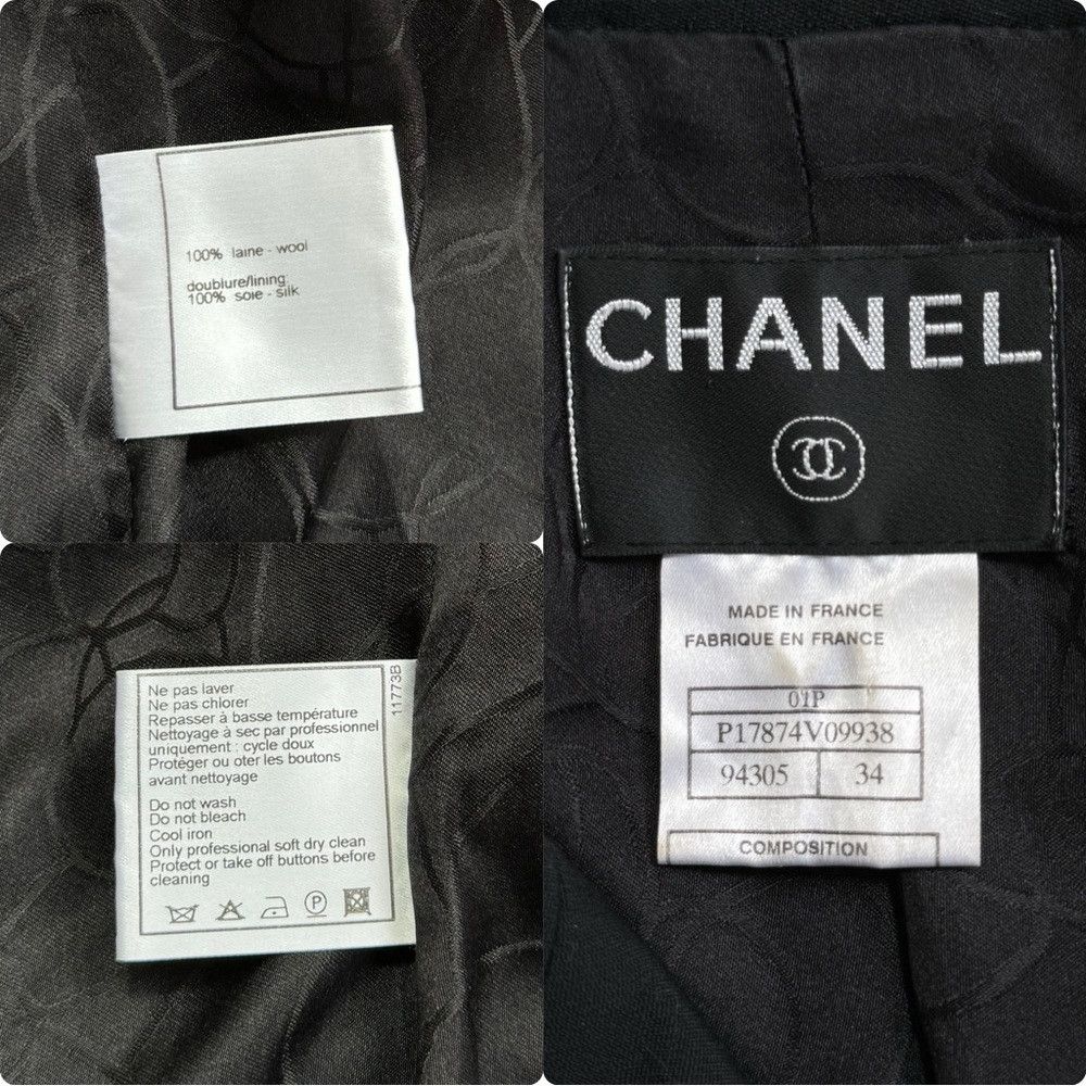 Chanel Chanel Single Breasted Jacket Black 01P 191228 Spring 2001 Size XS / US 0-2 / IT 36-38 - 8 Thumbnail