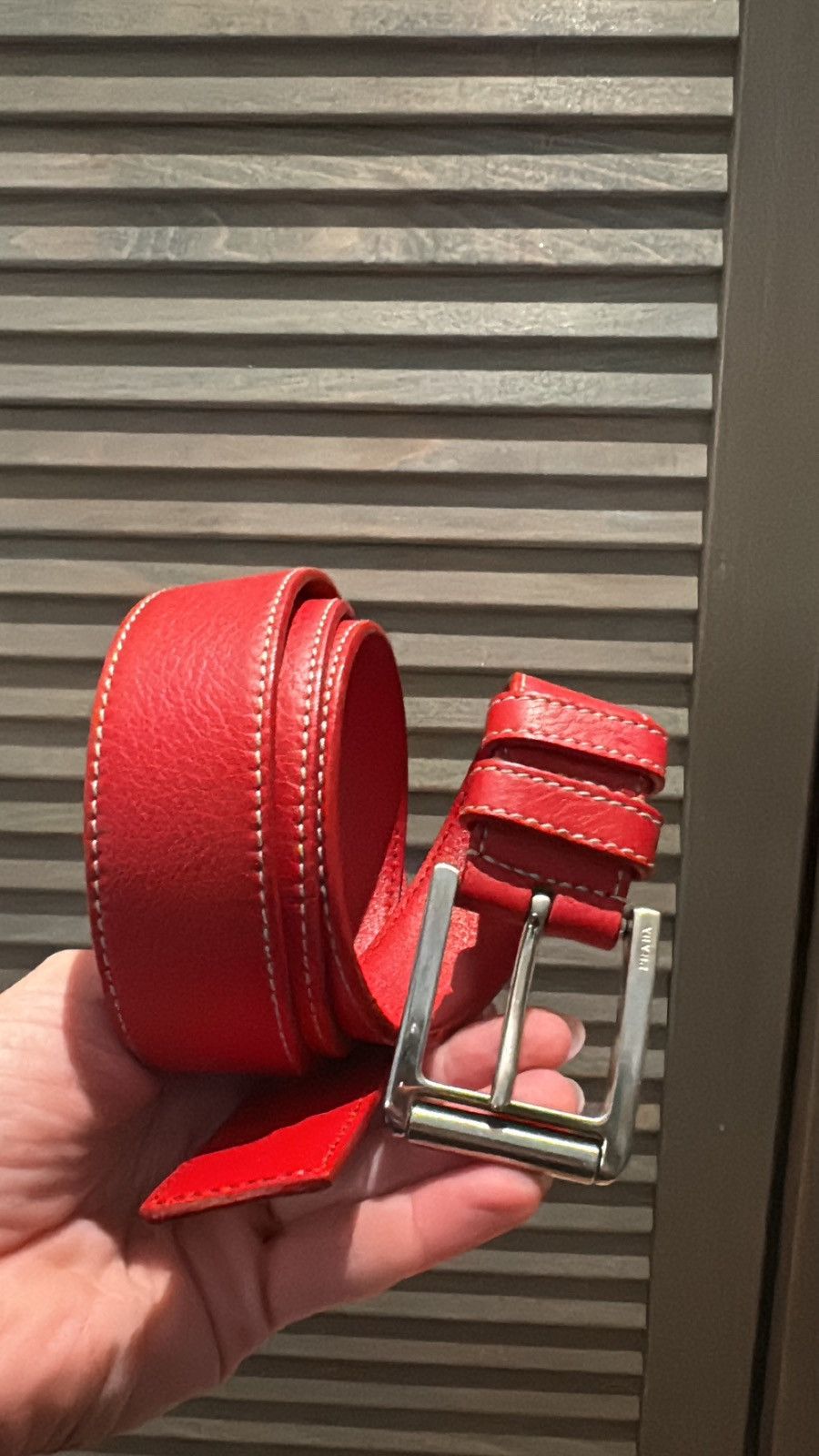 image of Italian Designers x Prada Vintage Red Belt, Men's