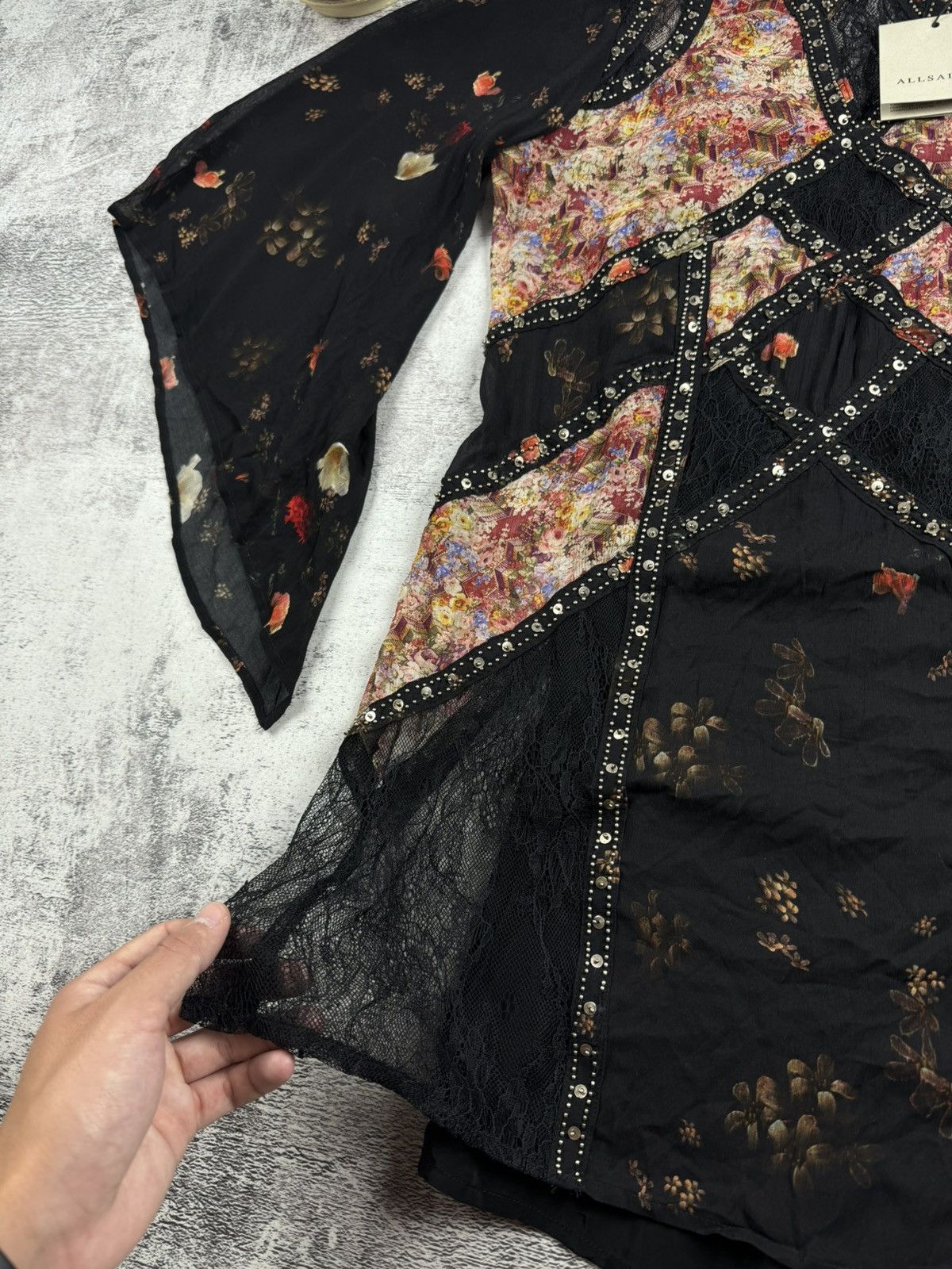 Allsaints AllSaints Lucia Kora Dress Viscose US 6 UK 10 NEW Floral Button Design Tunic Size M / US 6-8 / IT 42-44 - 9 Thumbnail